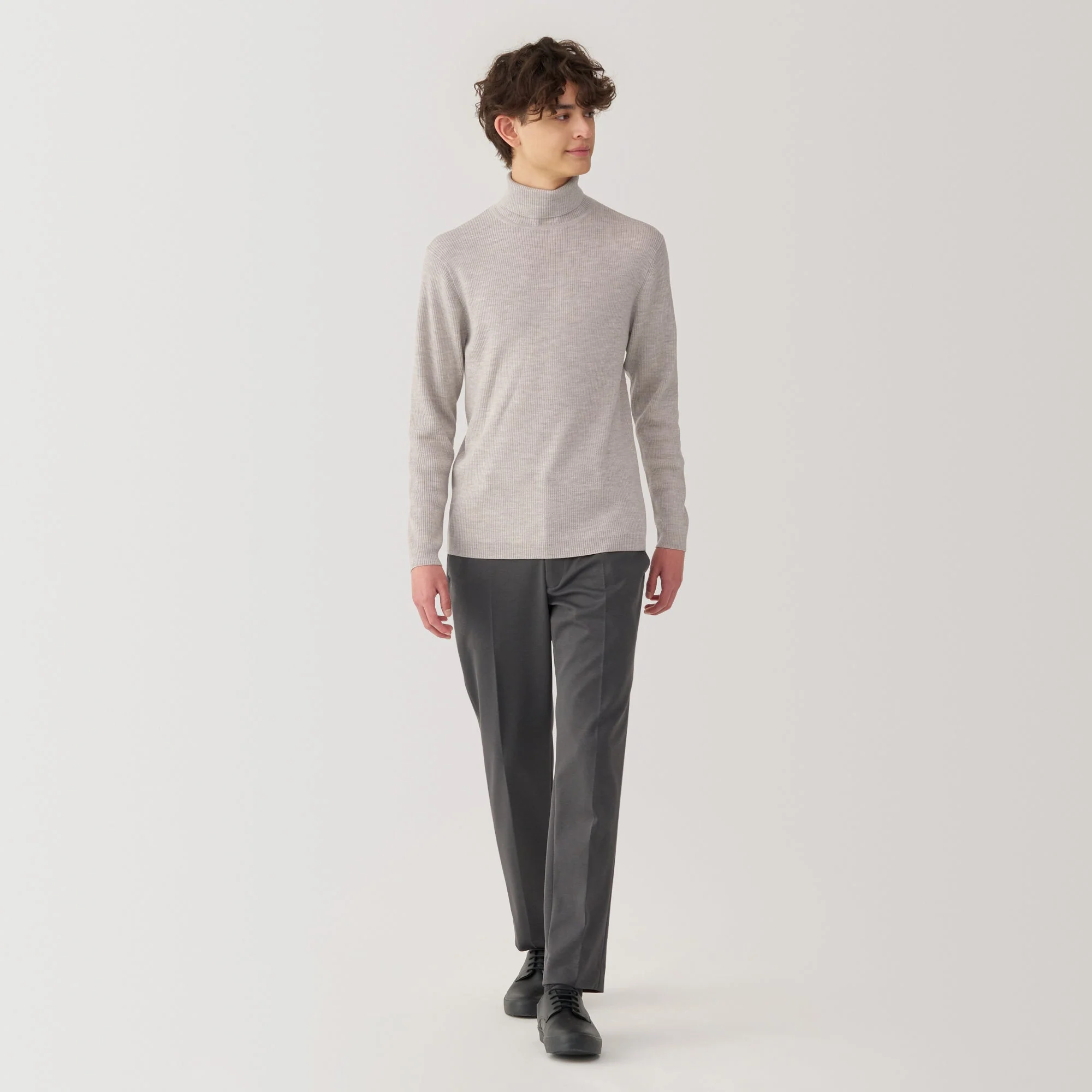 Men's Washable High-Gauge Turtleneck Ribbed Sweater - Image 39