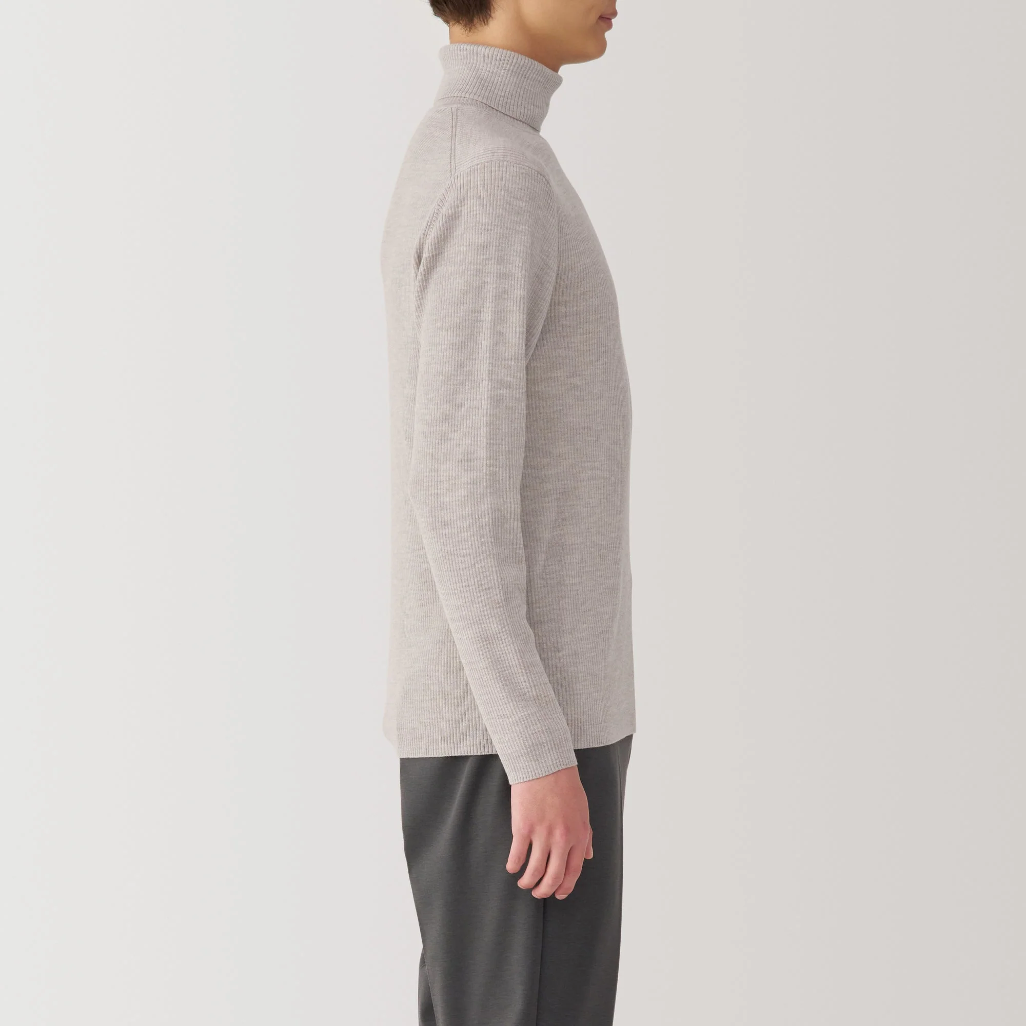 Men's Washable High-Gauge Turtleneck Ribbed Sweater - Image 40