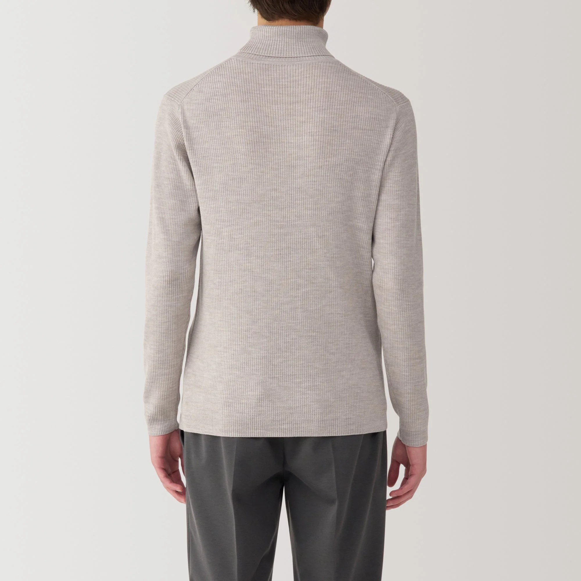Men's Washable High-Gauge Turtleneck Ribbed Sweater - Image 41