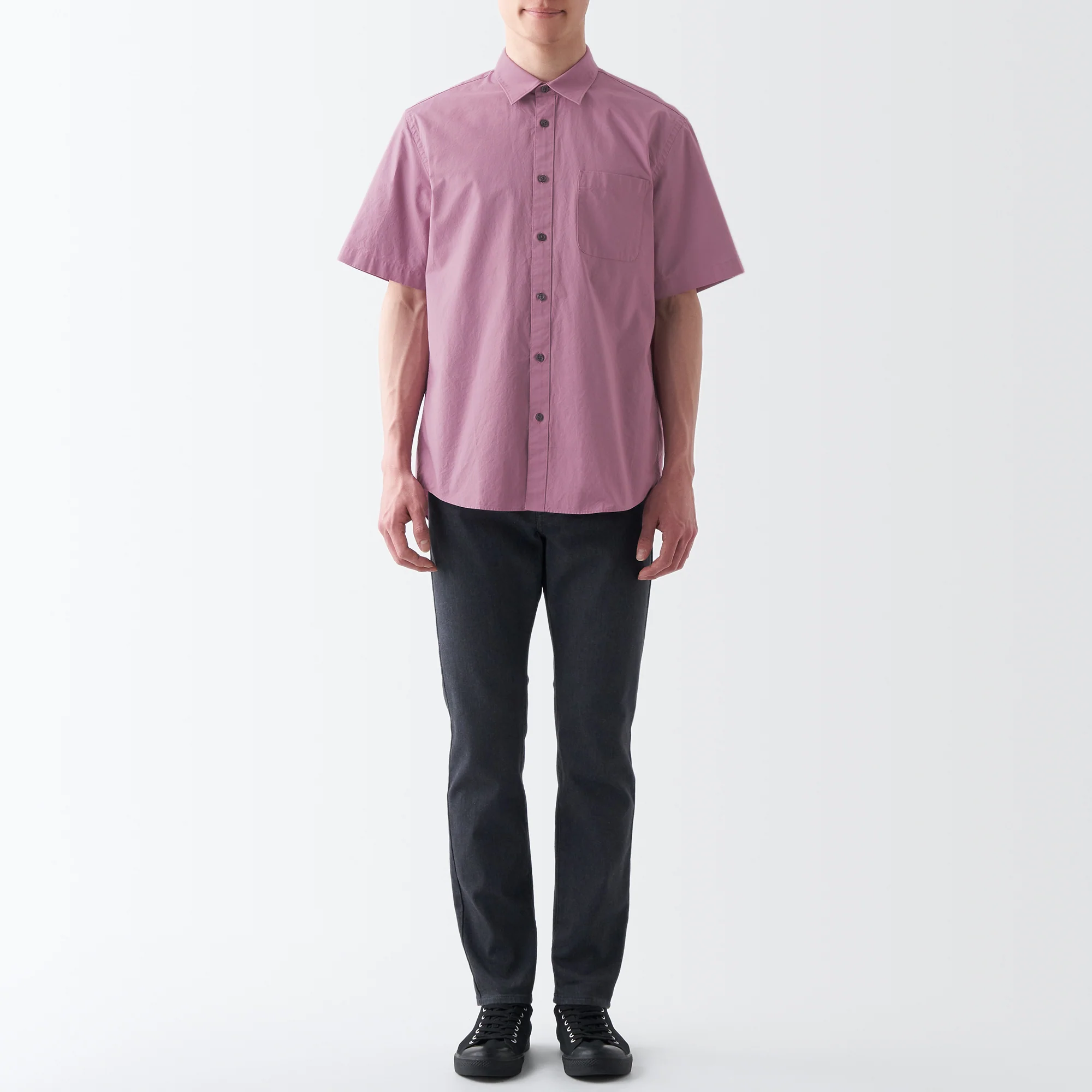 Men's Washed Broadcloth Short Sleeve Shirt - Image 28