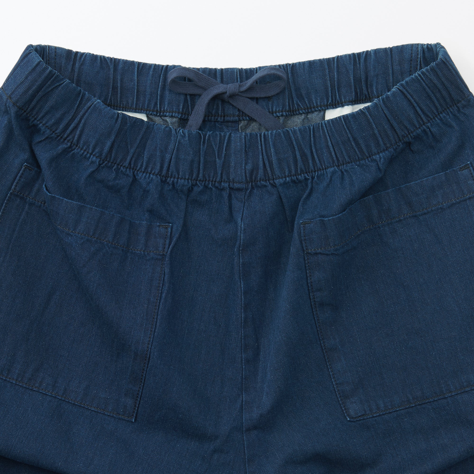 Men's Washed Denim Easy Pants - Dark Navy - Image 8