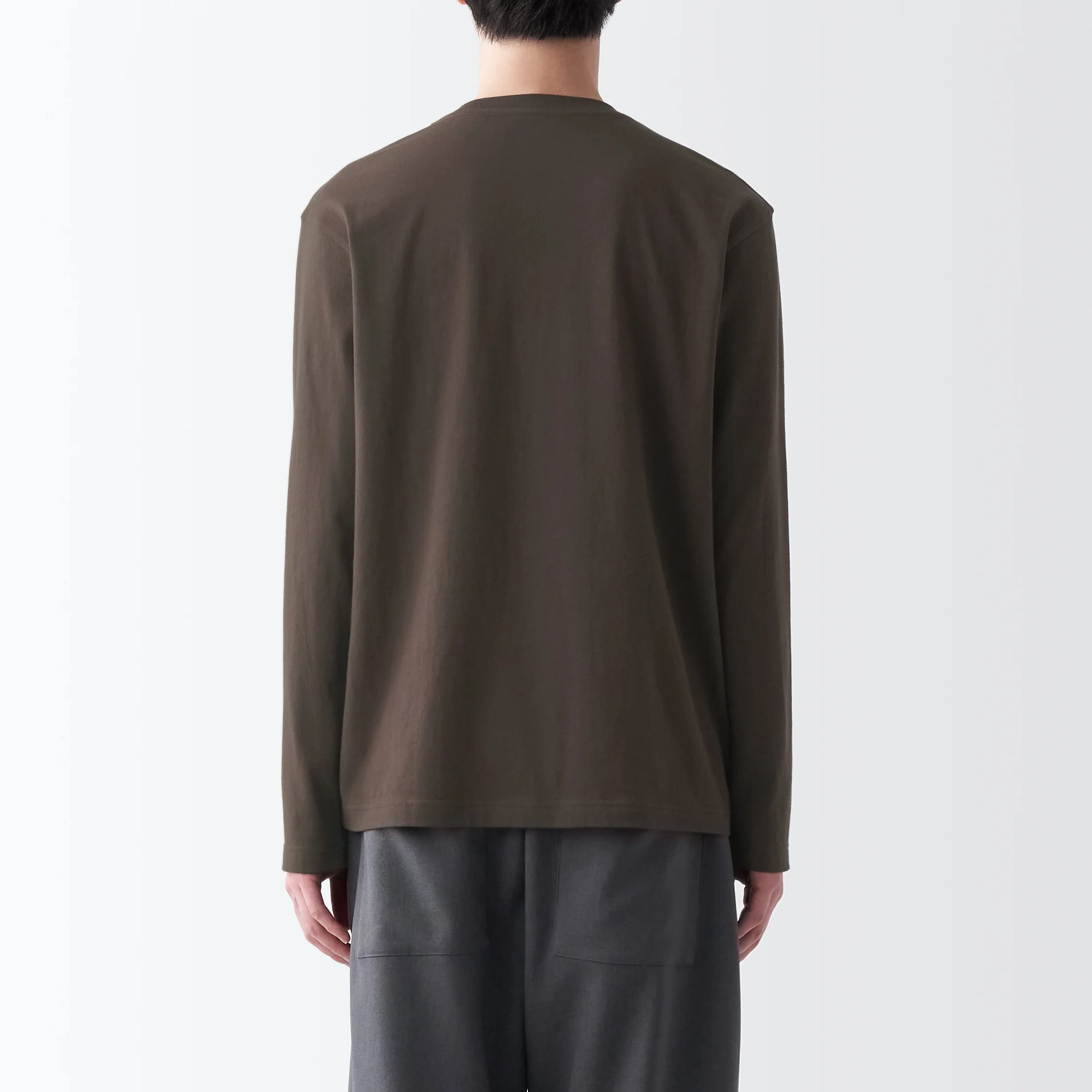 Men's Washed Jersey Crew Neck Long Sleeve T-Shirt - Image 13