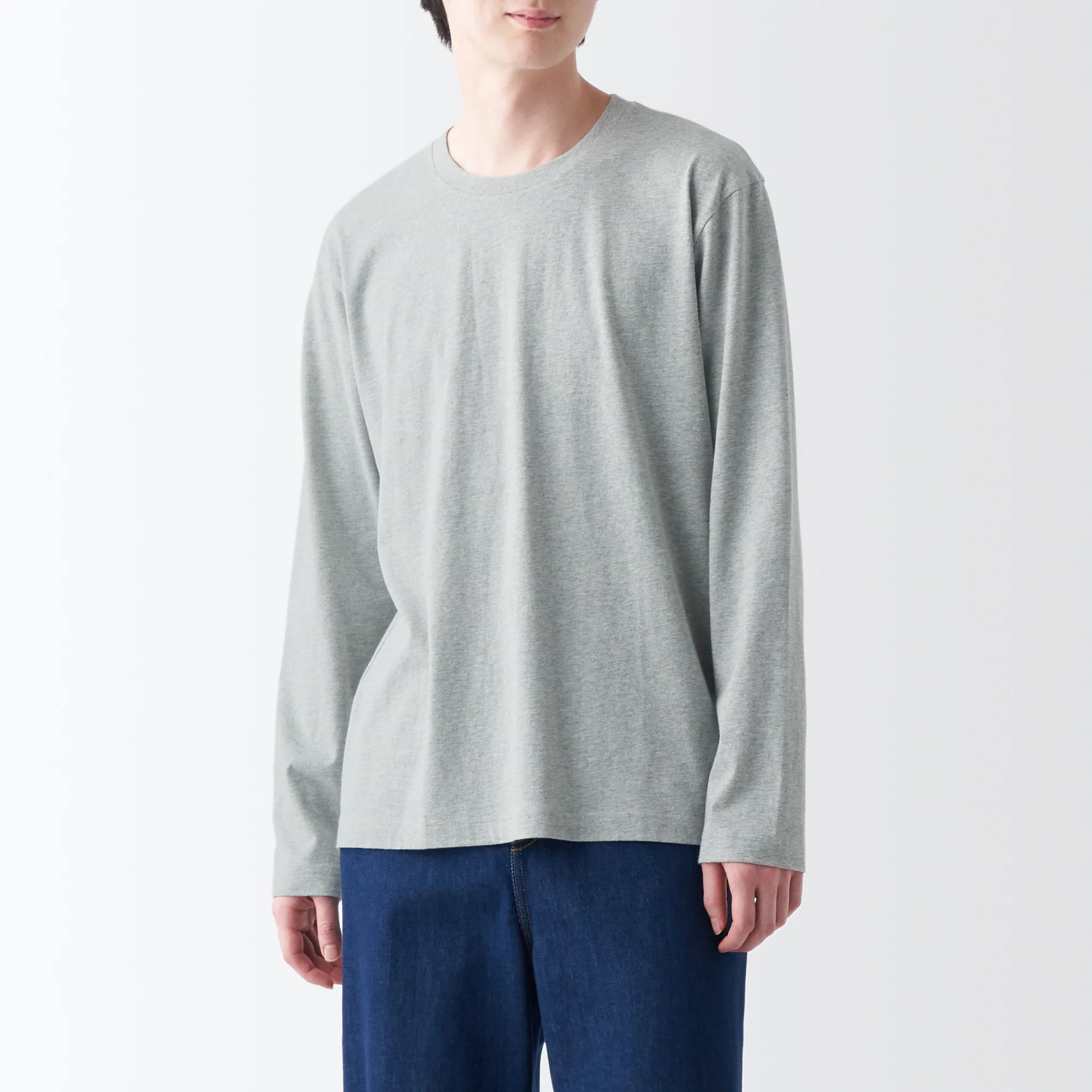 Men's Washed Jersey Crew Neck Long Sleeve T-Shirt - Image 17