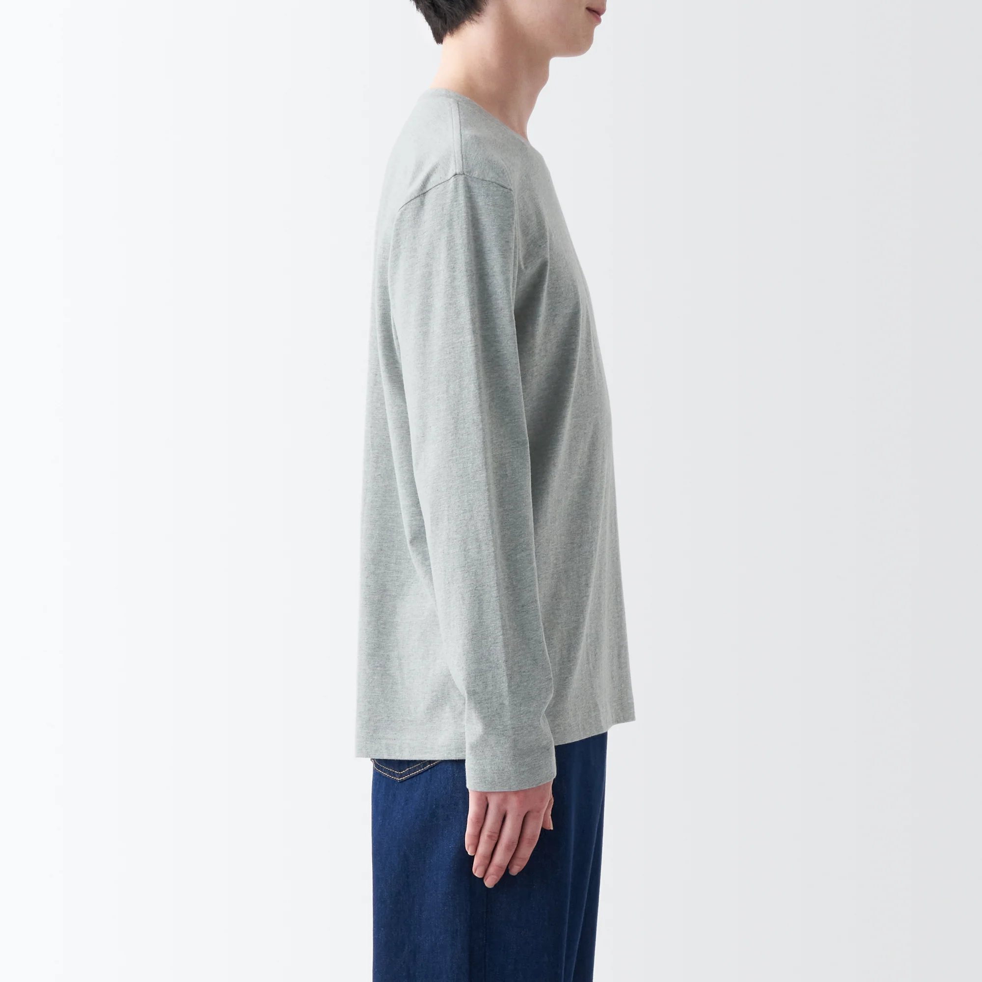 Men's Washed Jersey Crew Neck Long Sleeve T-Shirt - Image 19