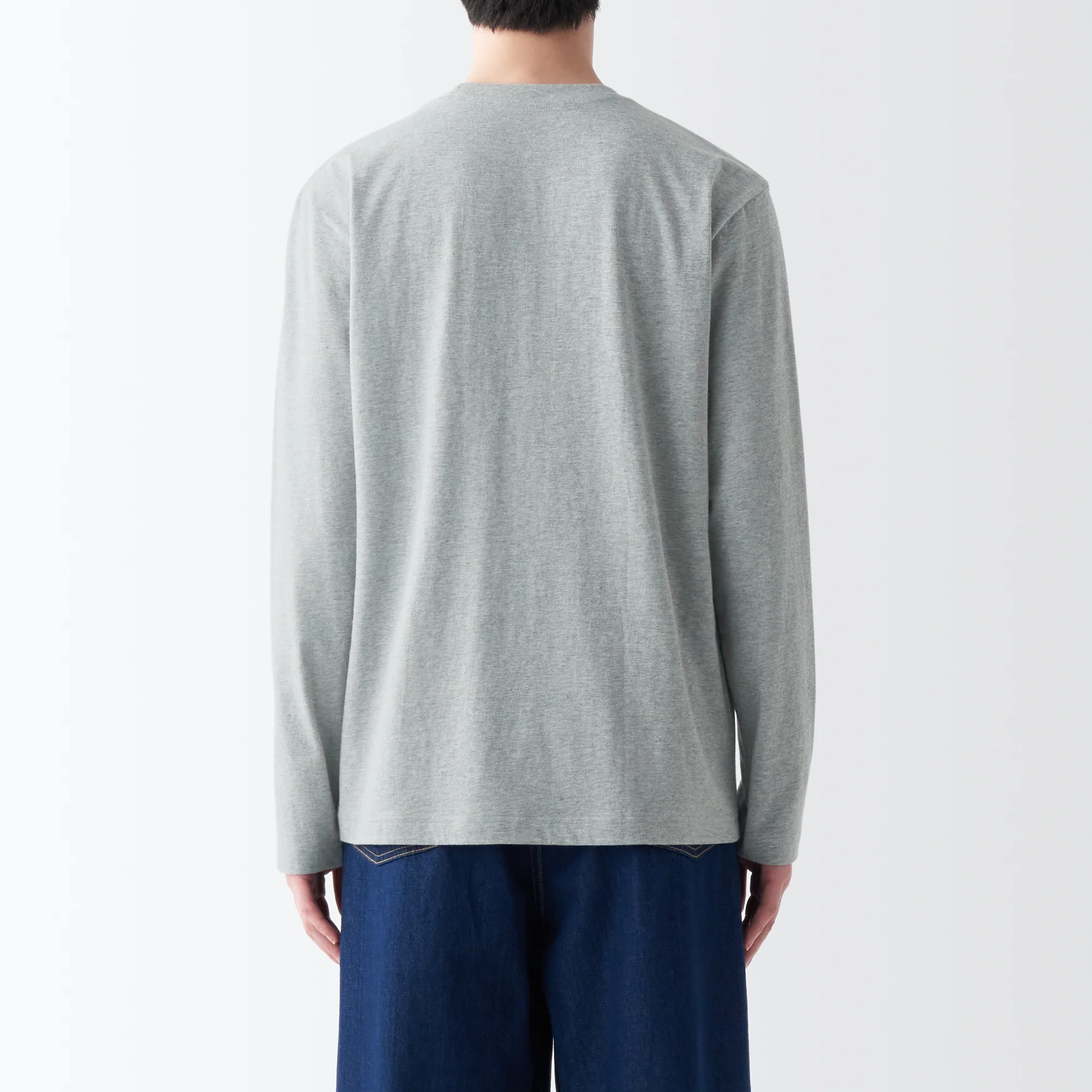 Men's Washed Jersey Crew Neck Long Sleeve T-Shirt - Image 20