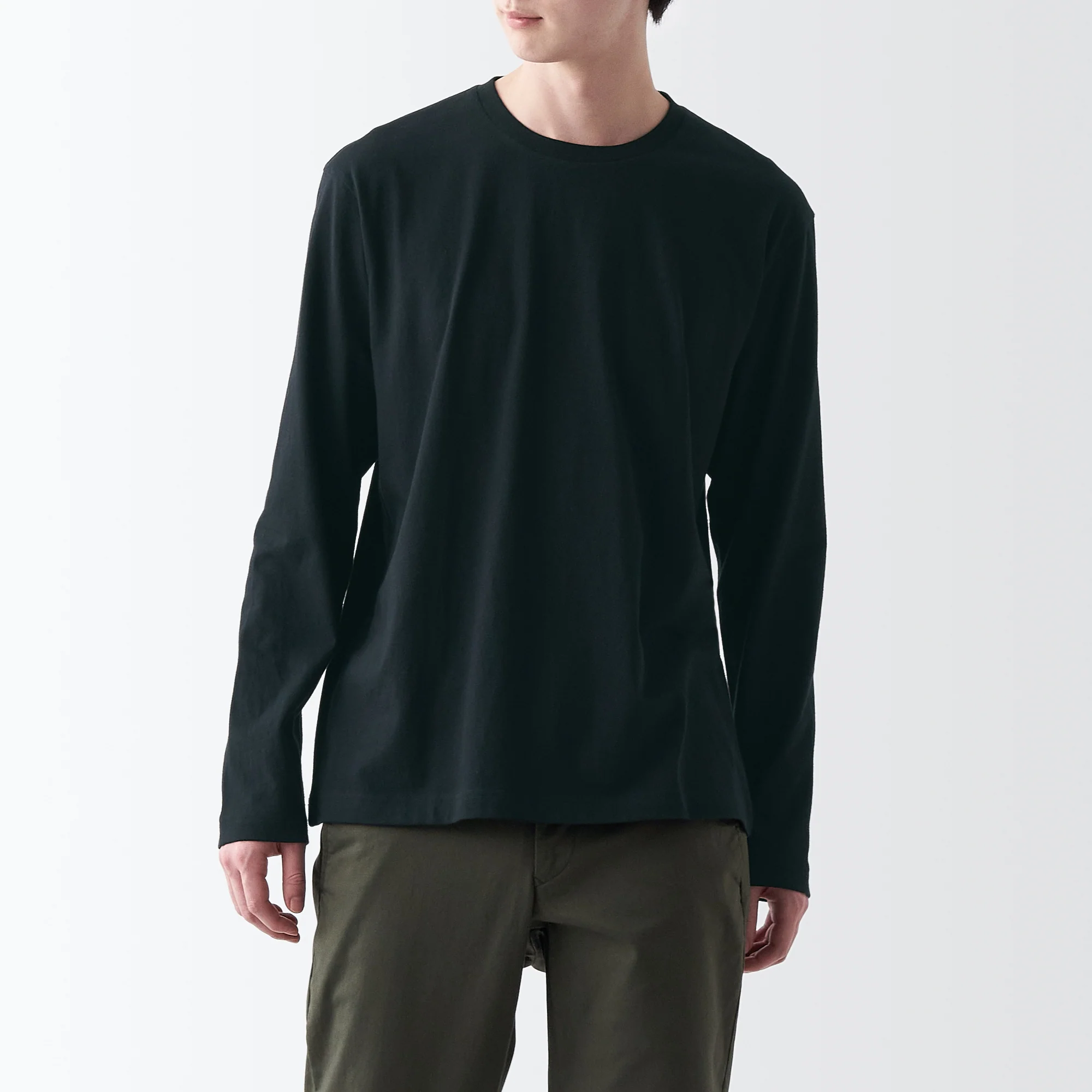 Men's Washed Jersey Crew Neck Long Sleeve T-Shirt - Image 24