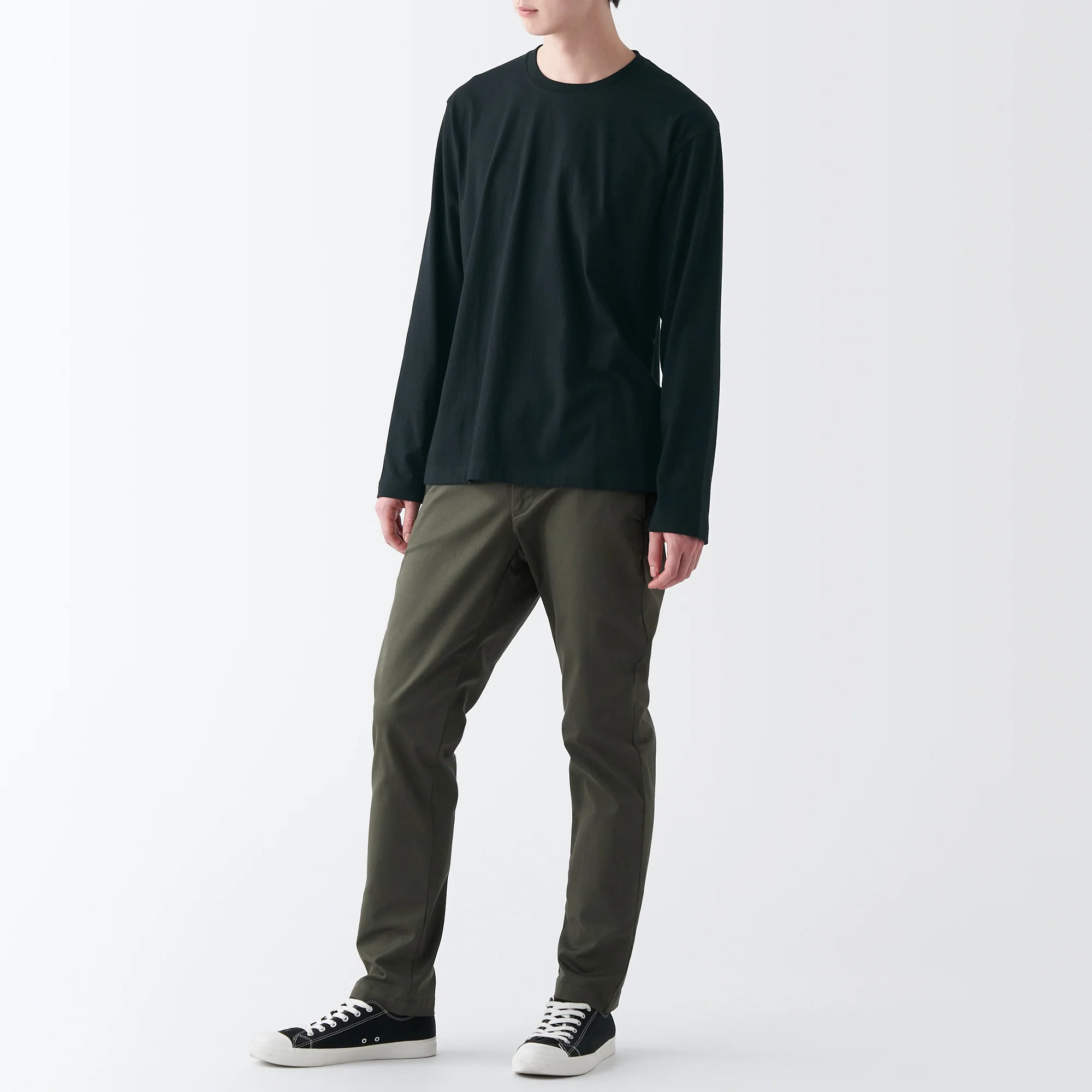 Men's Washed Jersey Crew Neck Long Sleeve T-Shirt - Image 25