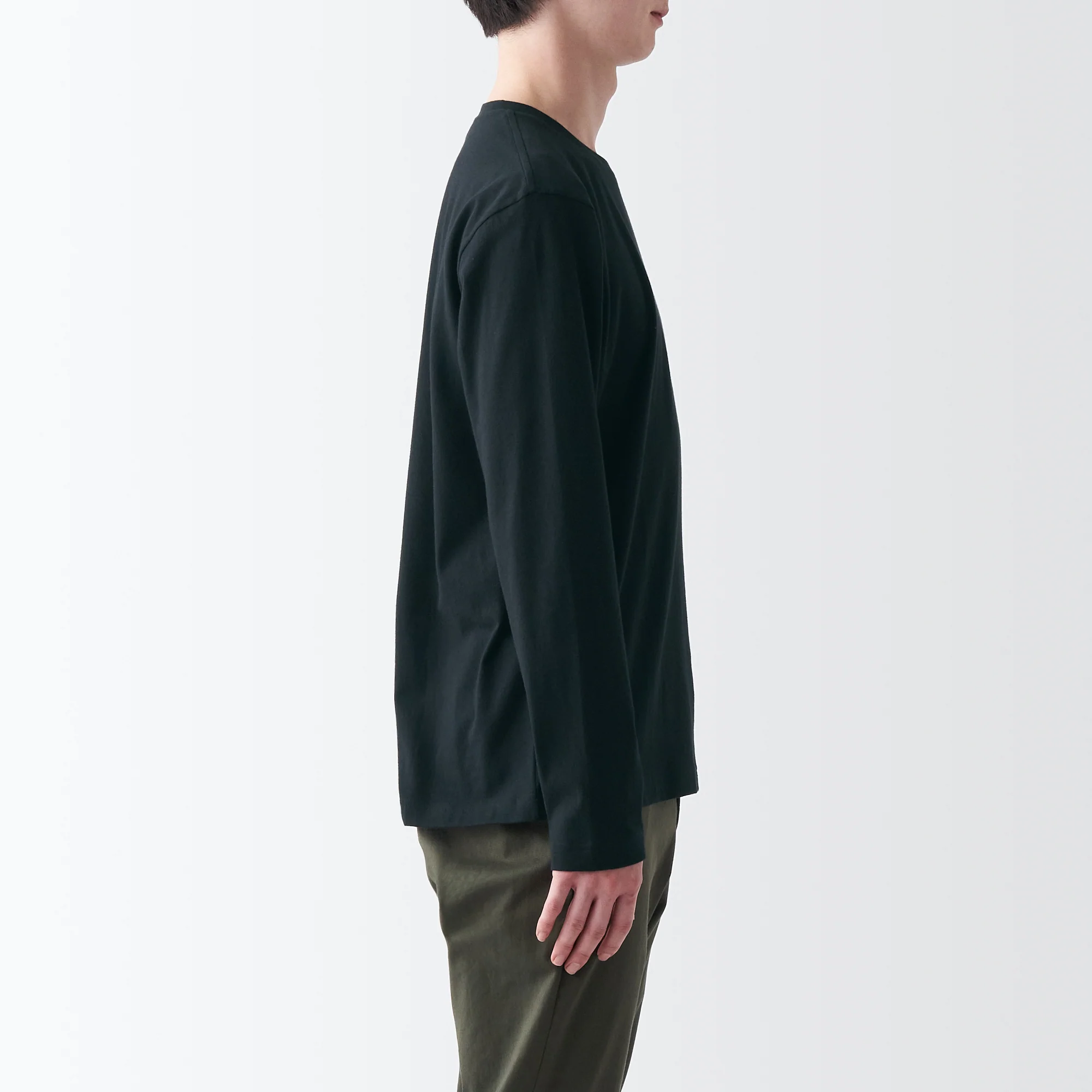 Men's Washed Jersey Crew Neck Long Sleeve T-Shirt - Image 26
