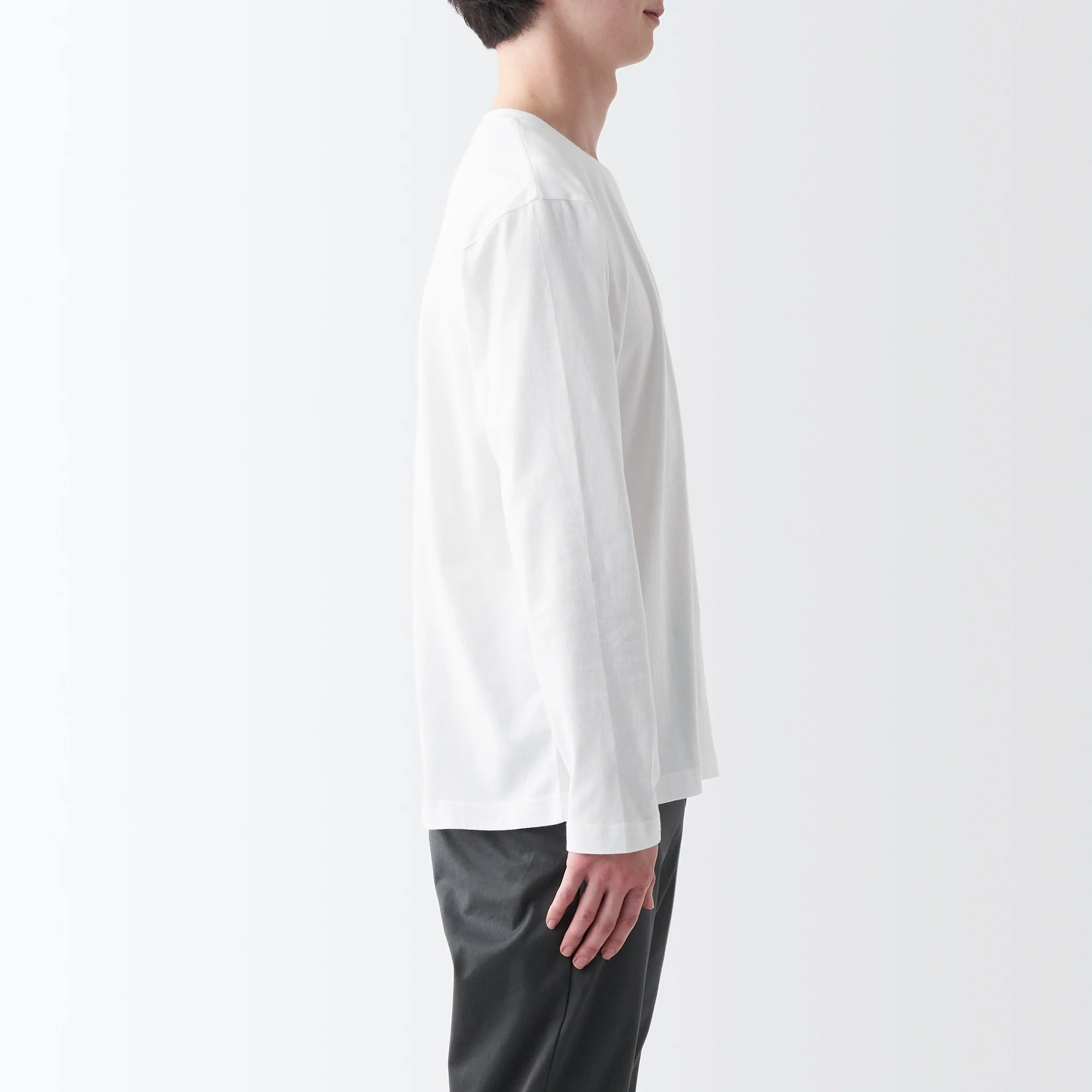 Men's Washed Jersey Crew Neck Long Sleeve T-Shirt - Image 33
