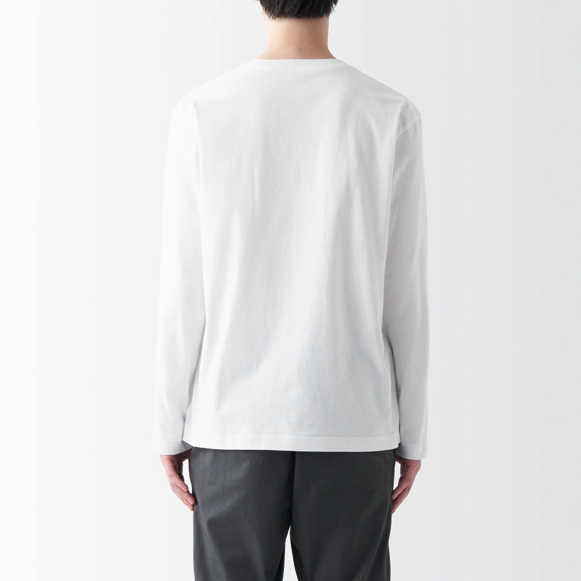 Men's Washed Jersey Crew Neck Long Sleeve T-Shirt - Image 34