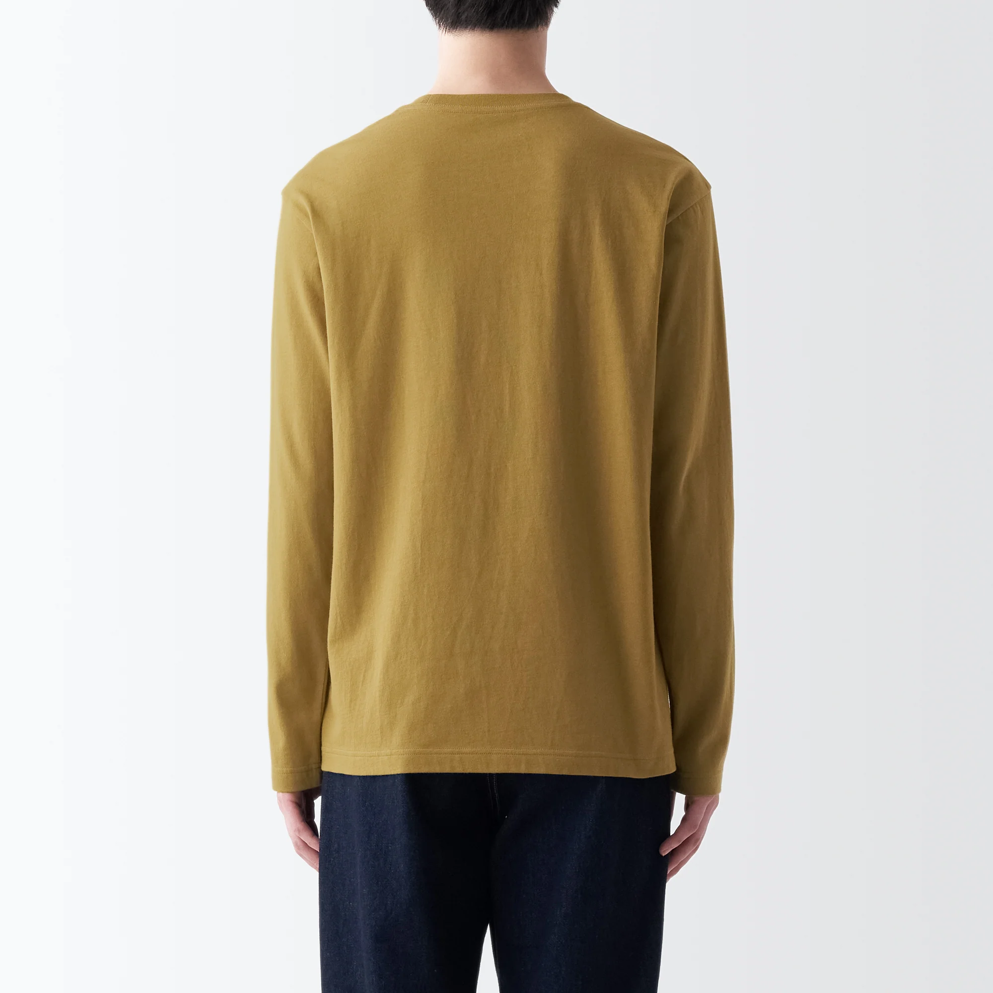 Men's Washed Jersey Crew Neck Long Sleeve T-Shirt - Image 41