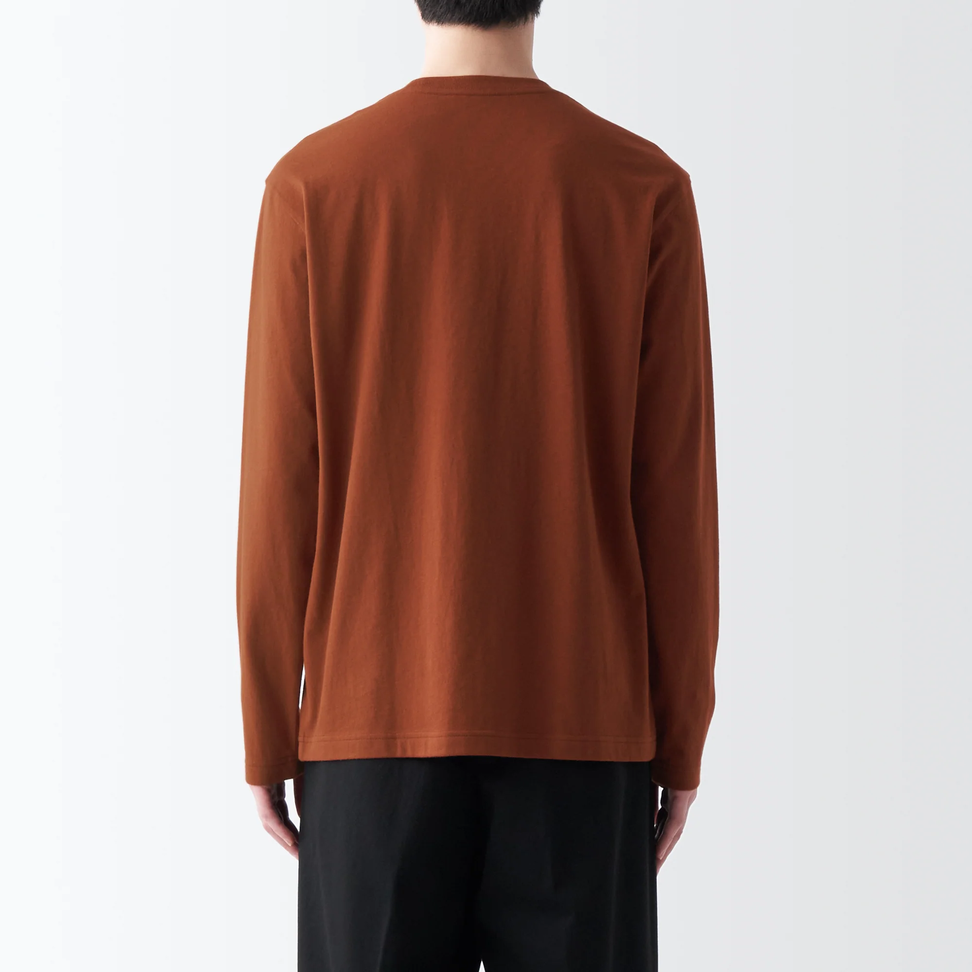Men's Washed Jersey Crew Neck Long Sleeve T-Shirt - Image 48