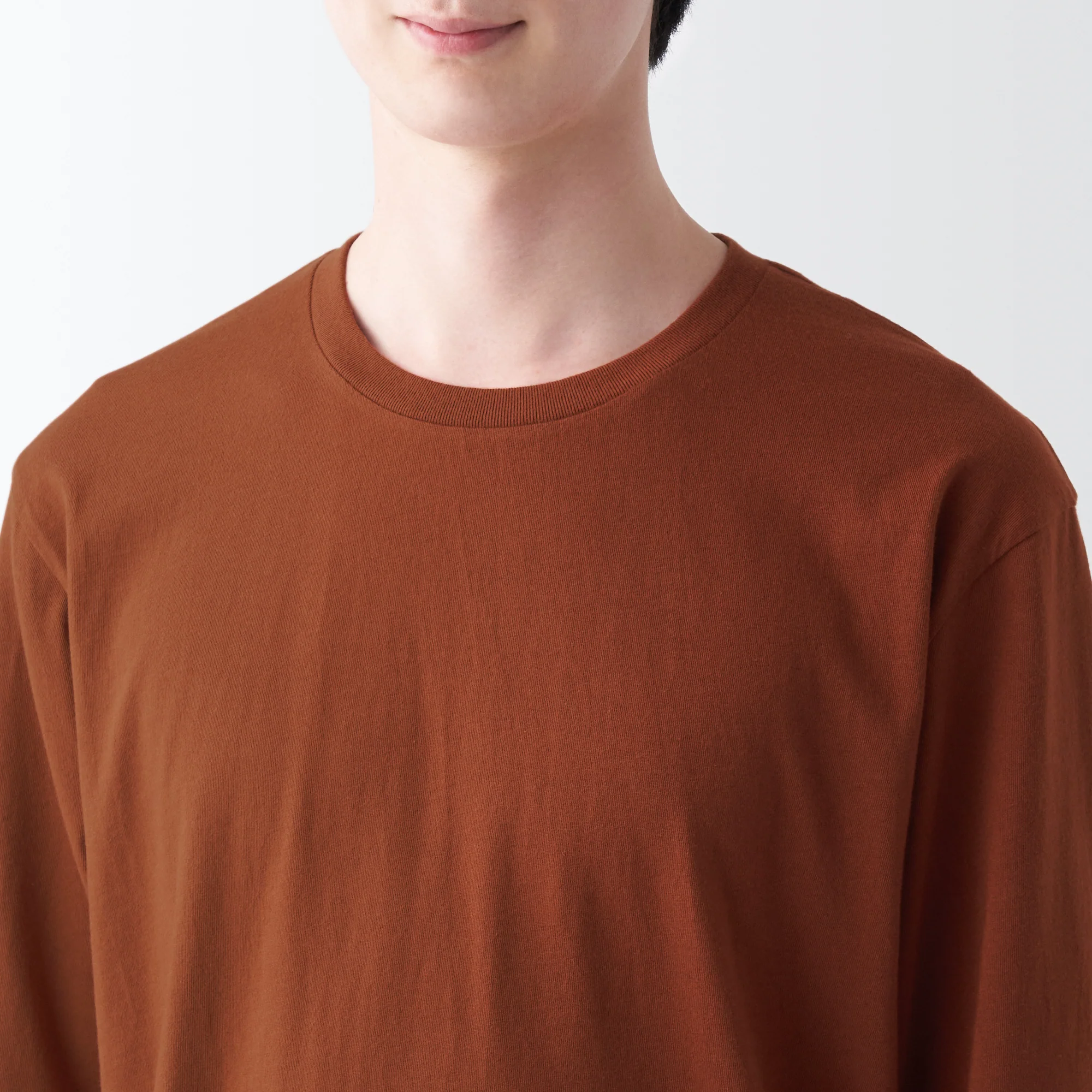 Men's Washed Jersey Crew Neck Long Sleeve T-Shirt - Image 49