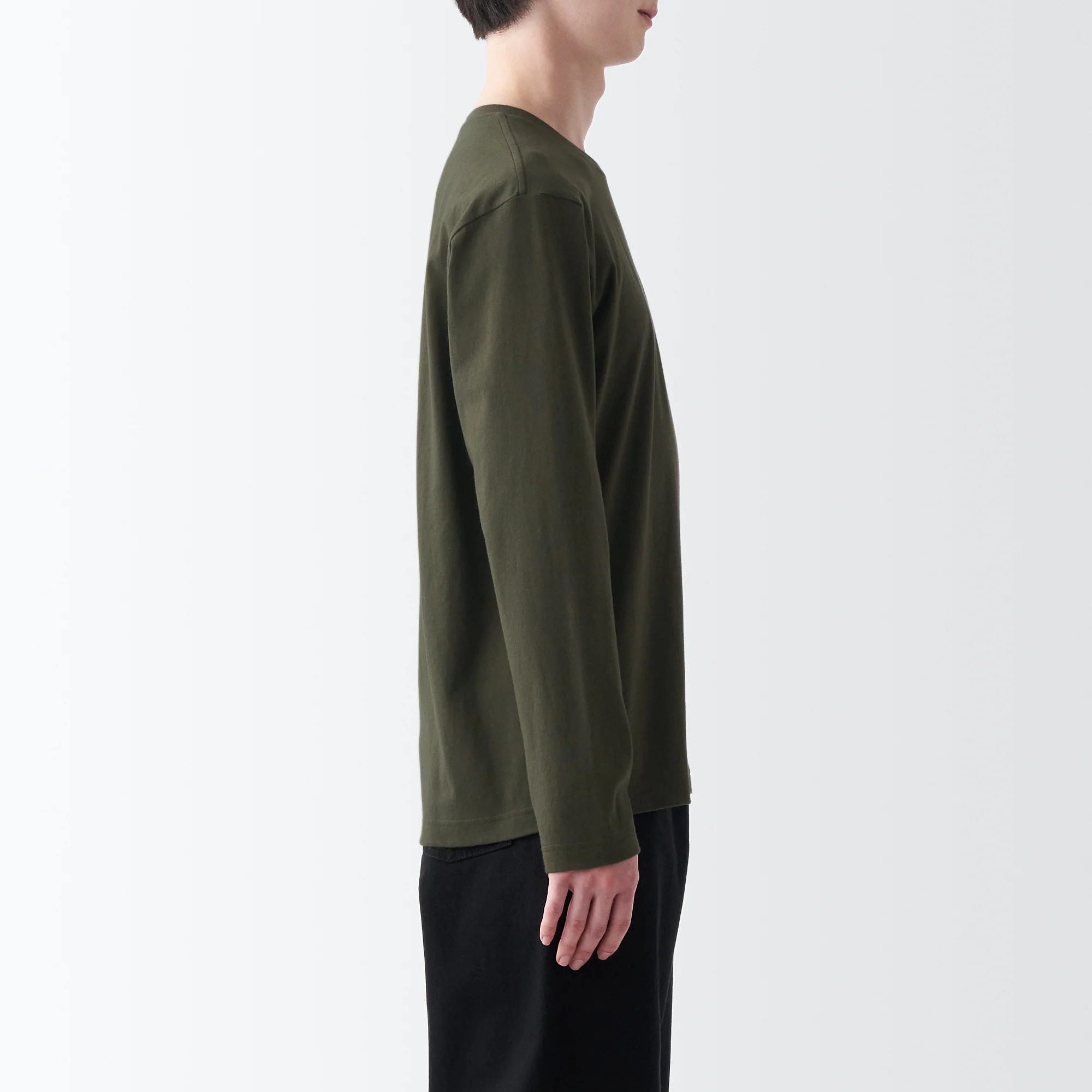Men's Washed Jersey Crew Neck Long Sleeve T-Shirt - Image 5