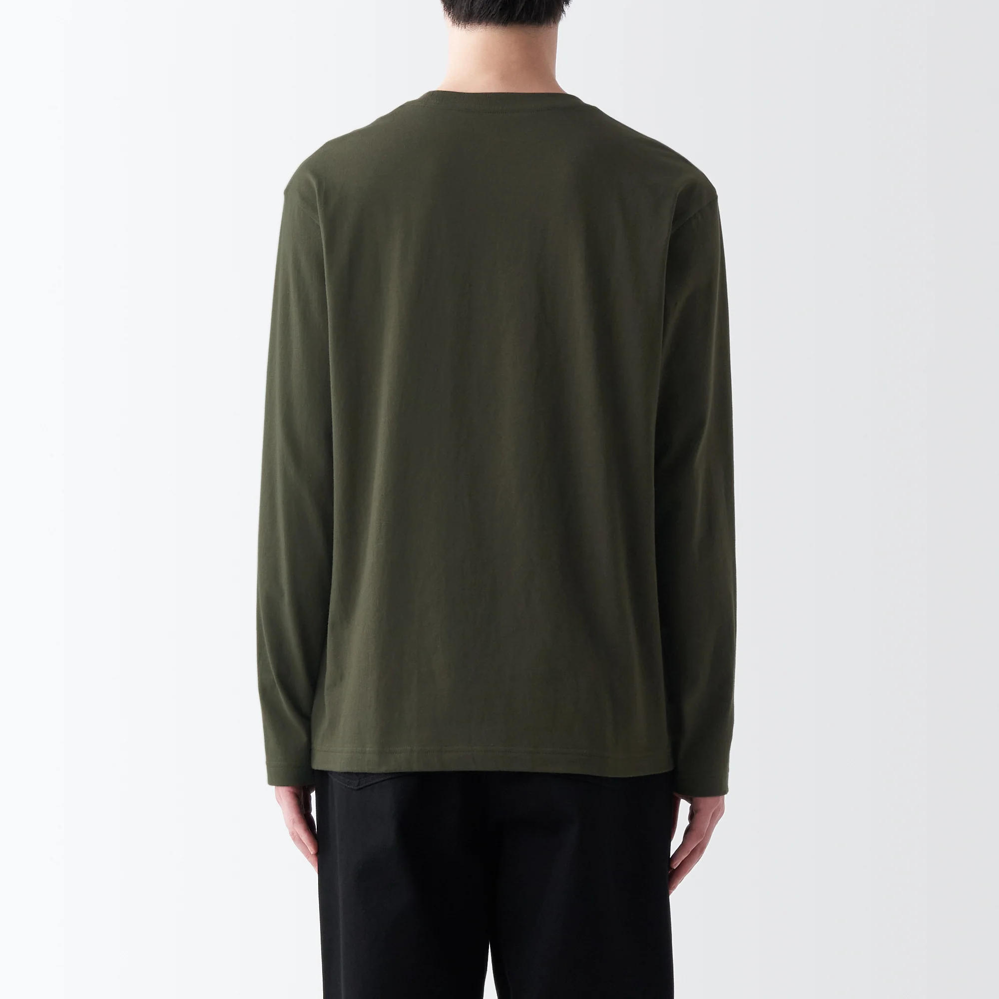 Men's Washed Jersey Crew Neck Long Sleeve T-Shirt - Image 6