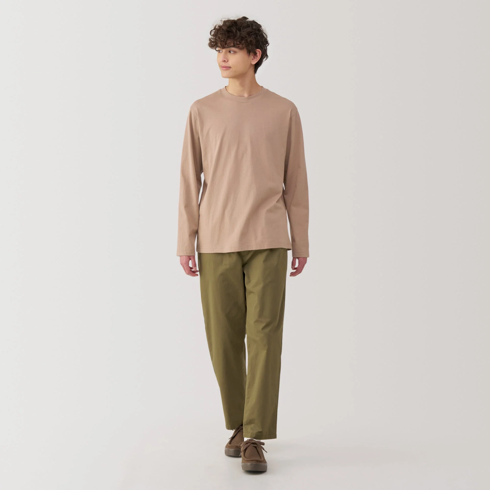 Men's Washed Jersey Crew Neck Long Sleeve T-Shirt - Image 11
