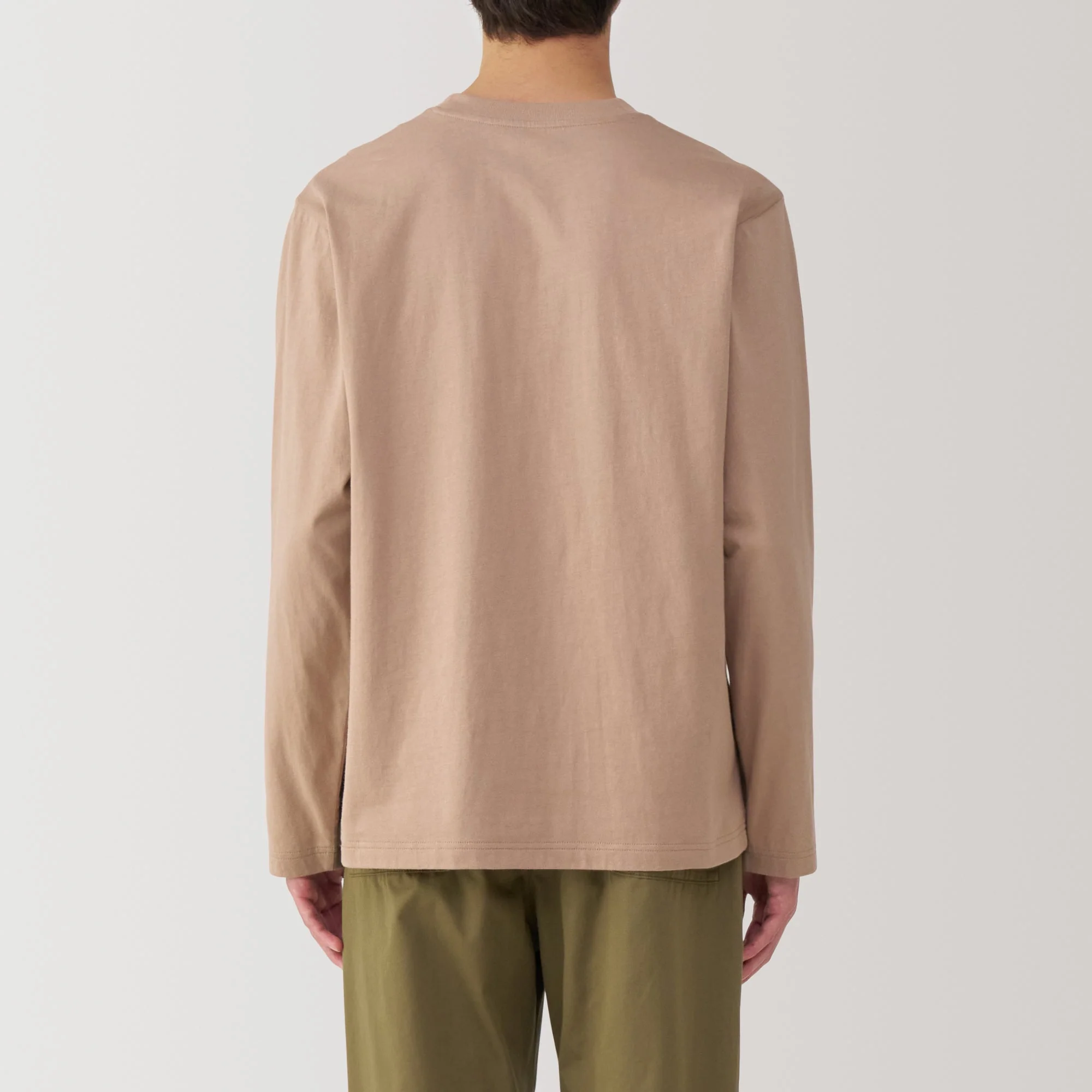 Men's Washed Jersey Crew Neck Long Sleeve T-Shirt - Image 13