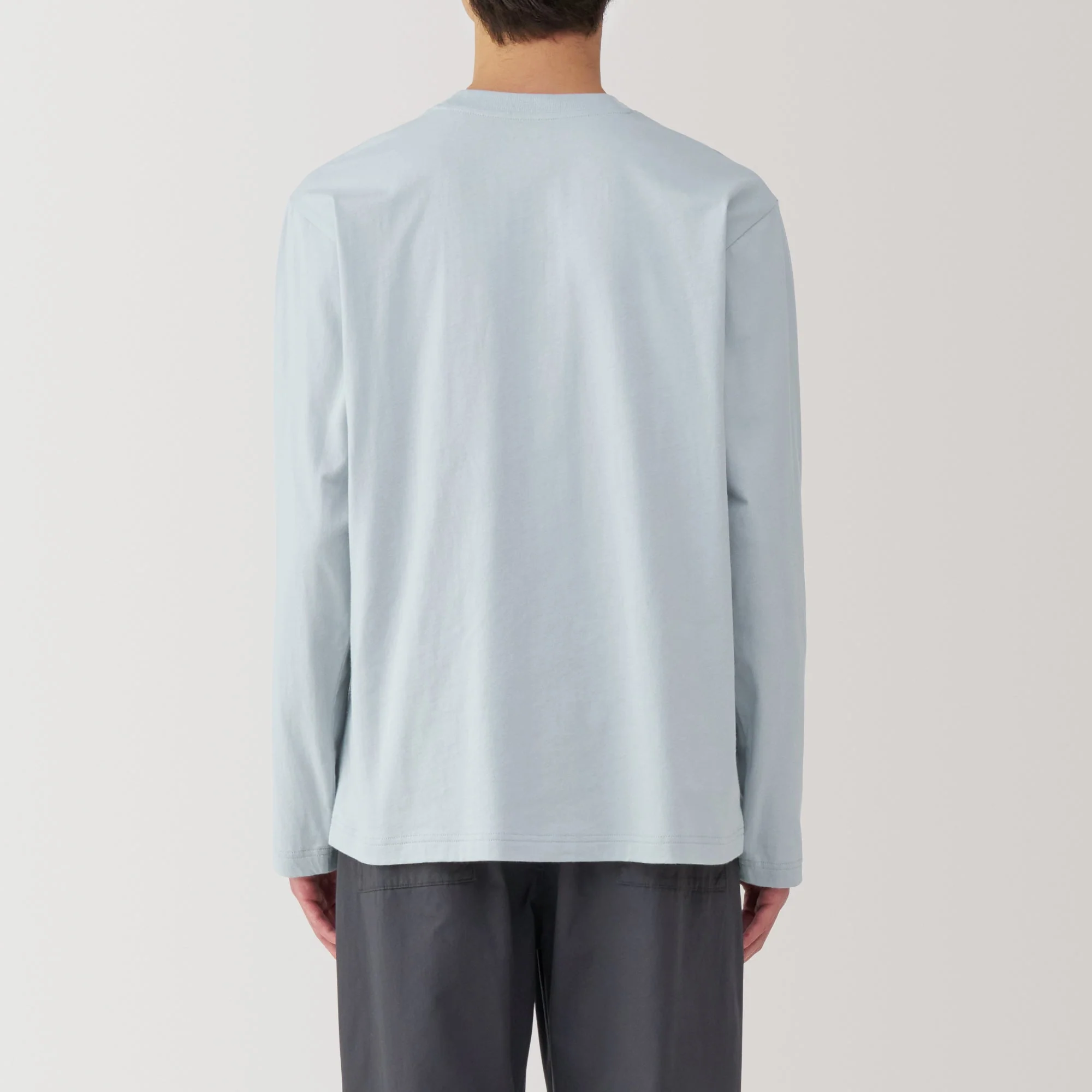 Men's Washed Jersey Crew Neck Long Sleeve T-Shirt - Image 20