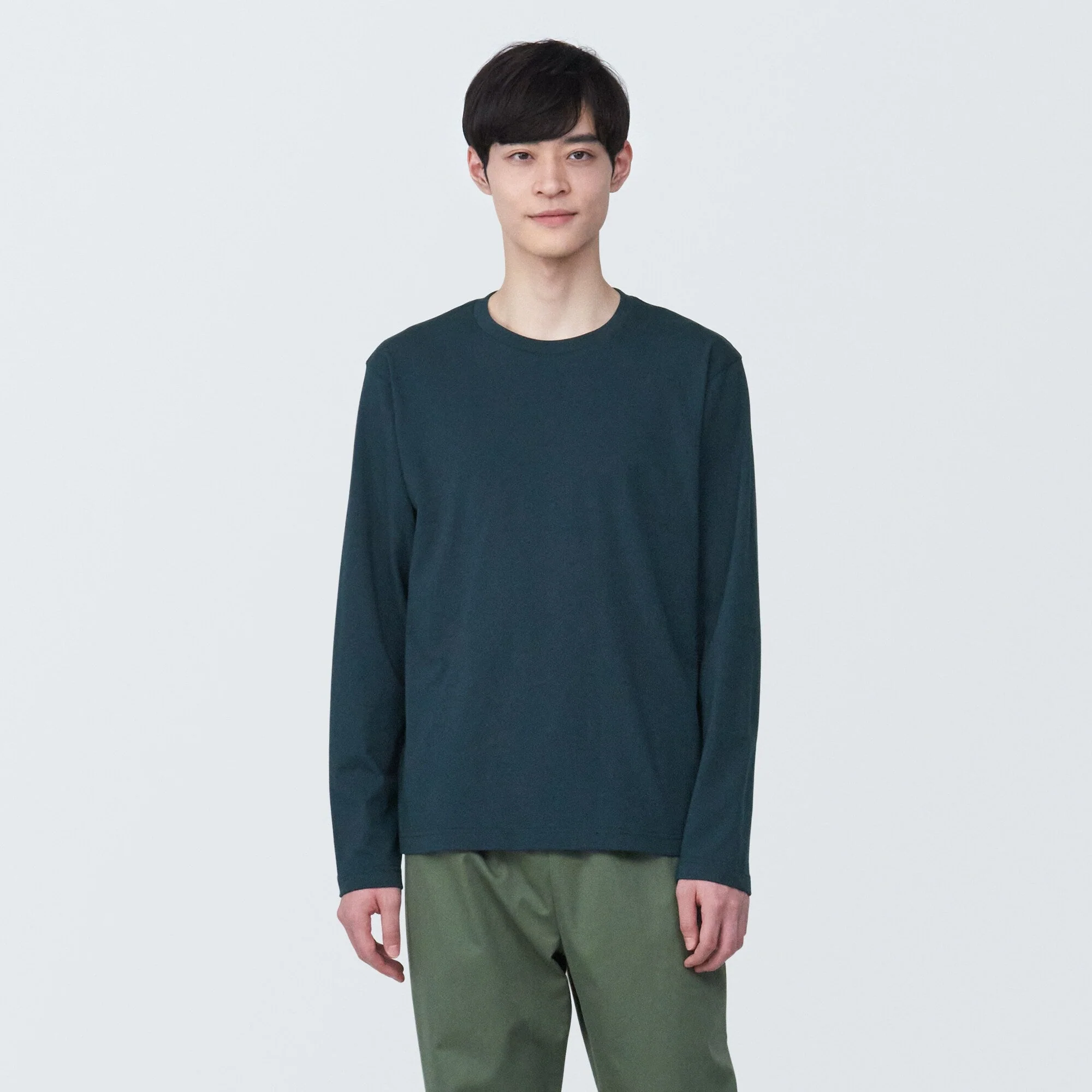 Men's Washed Jersey Crew Neck Long Sleeve T-Shirt - Image 24