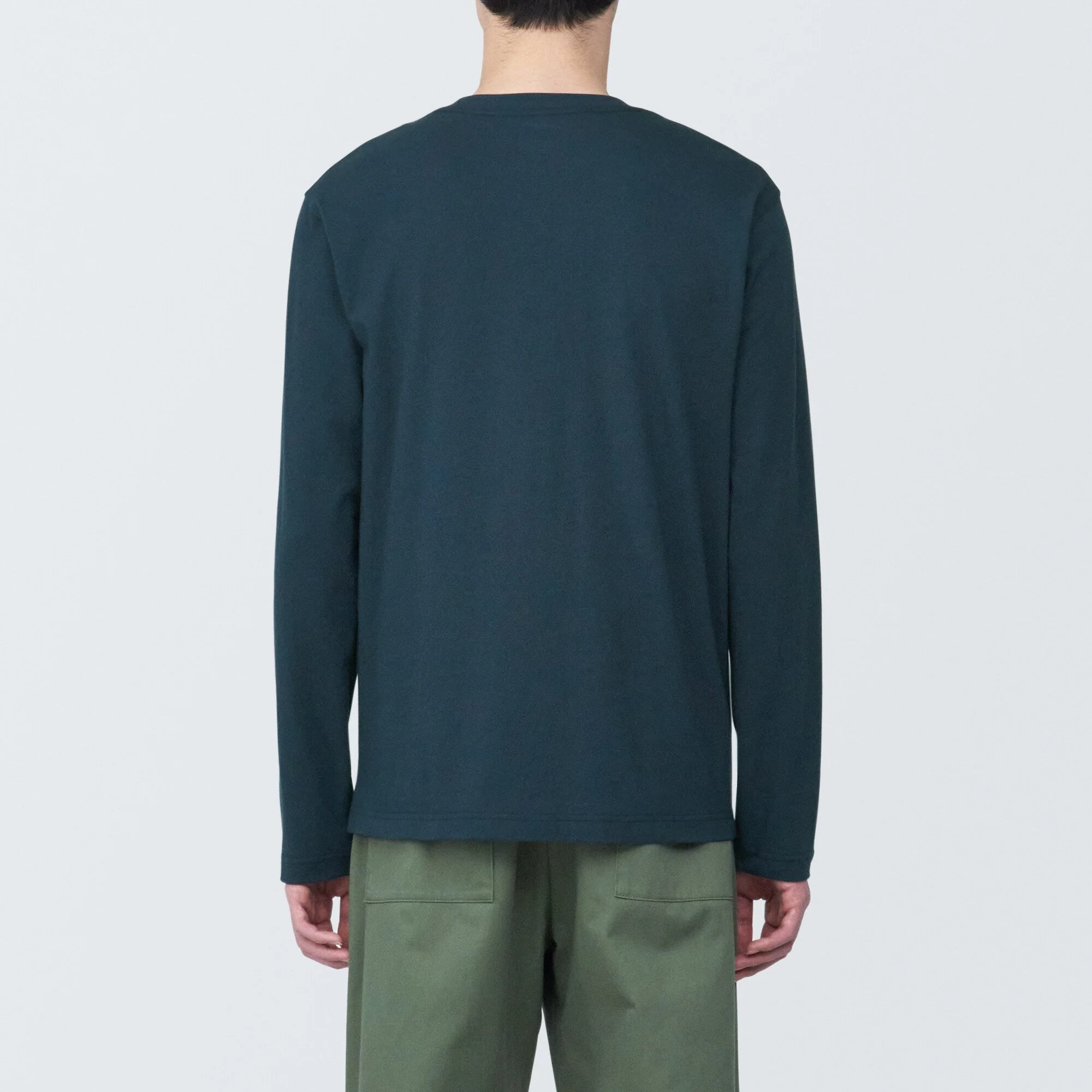 Men's Washed Jersey Crew Neck Long Sleeve T-Shirt - Image 27
