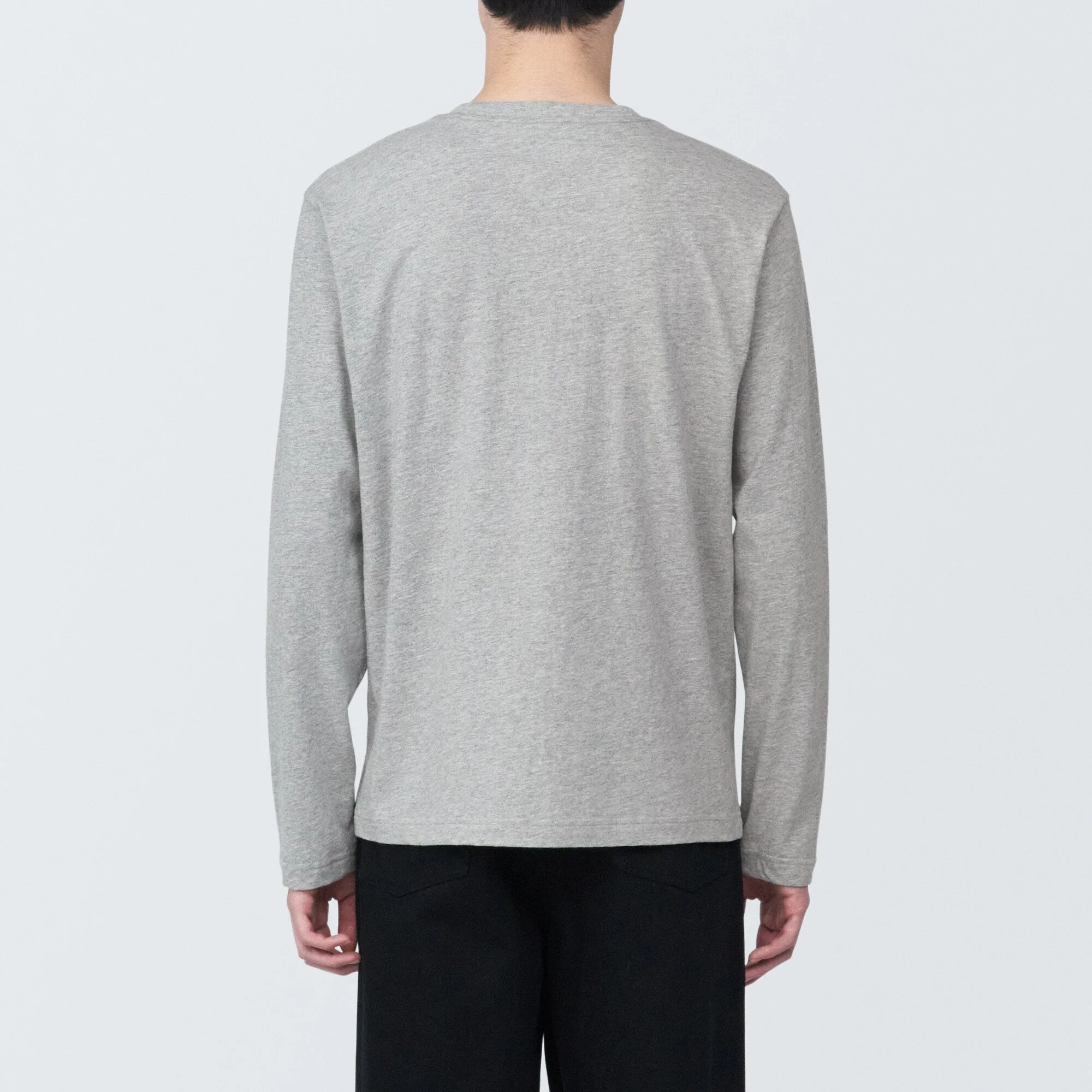 Men's Washed Jersey Crew Neck Long Sleeve T-Shirt - Image 34