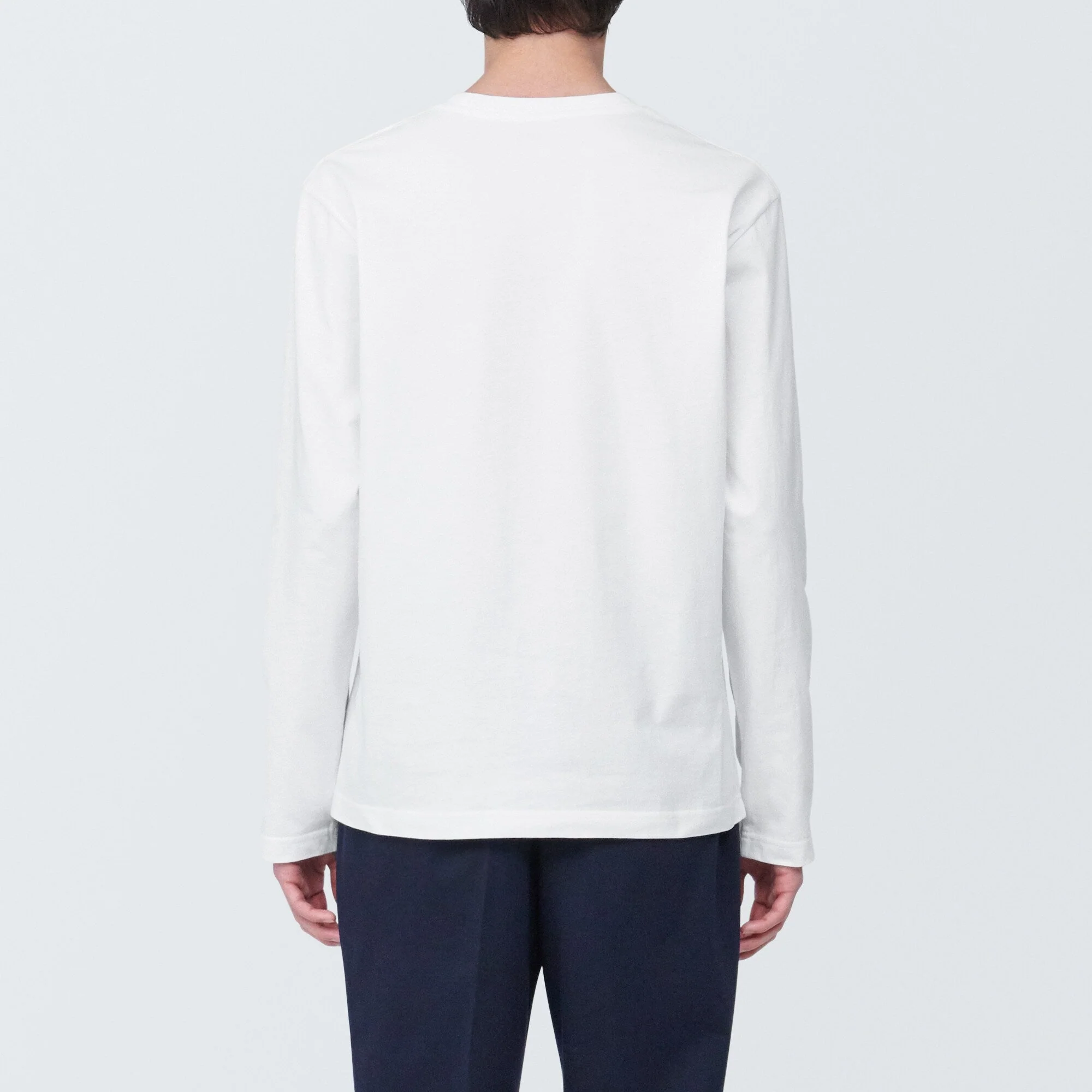 Men's Washed Jersey Crew Neck Long Sleeve T-Shirt - Image 41