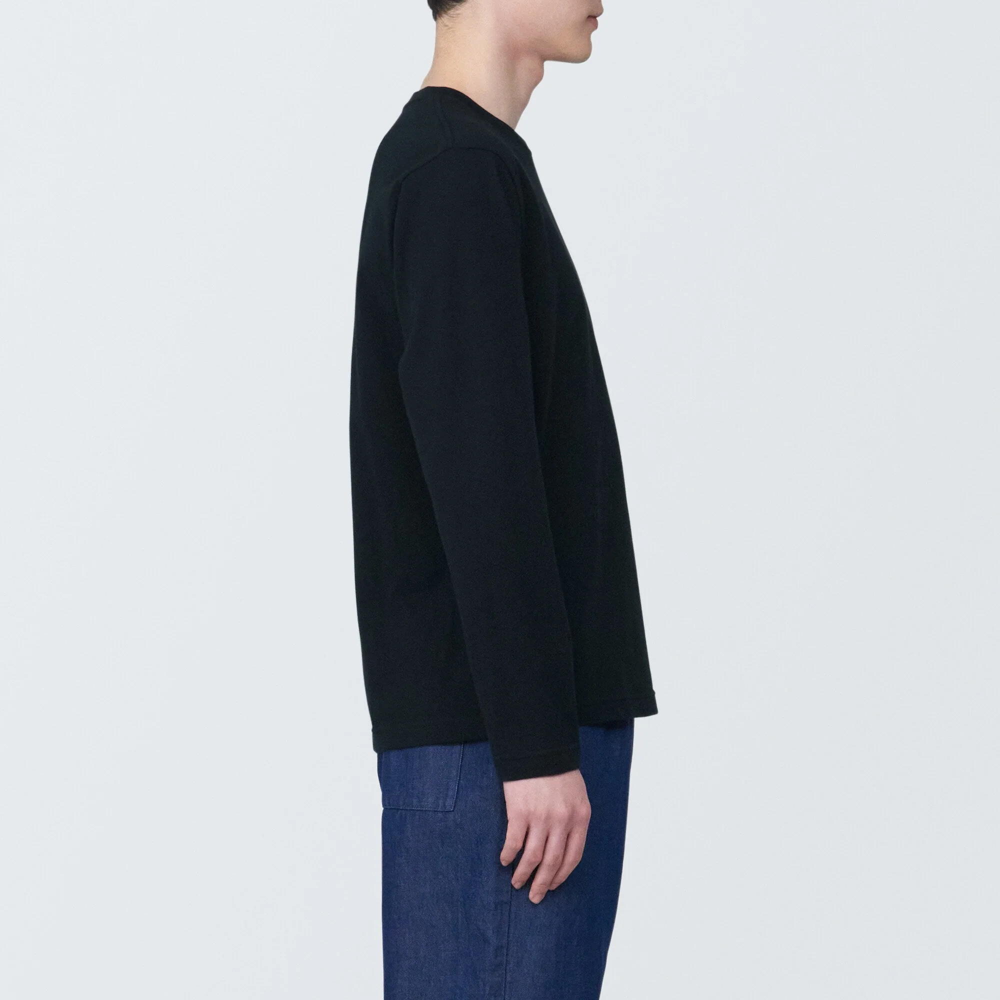 Men's Washed Jersey Crew Neck Long Sleeve T-Shirt - Image 5