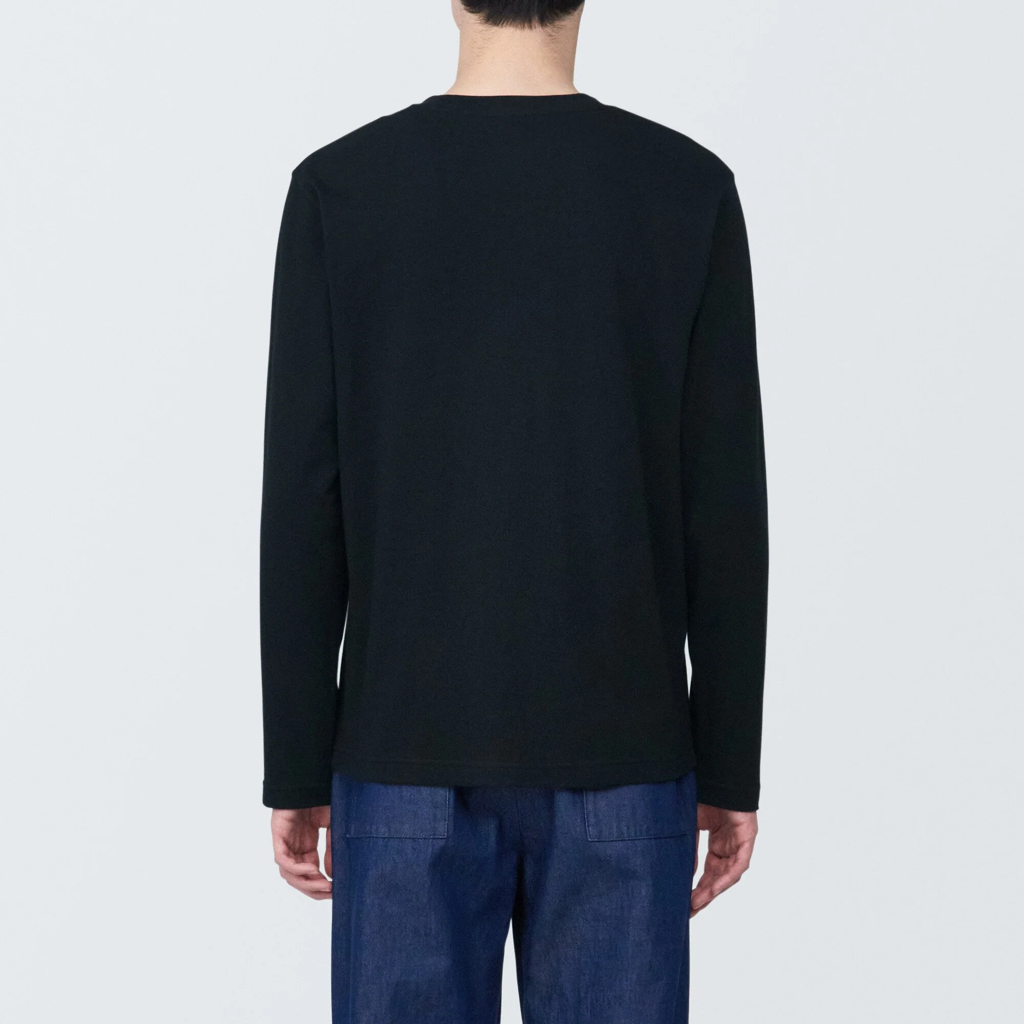 Men's Washed Jersey Crew Neck Long Sleeve T-Shirt - Image 6