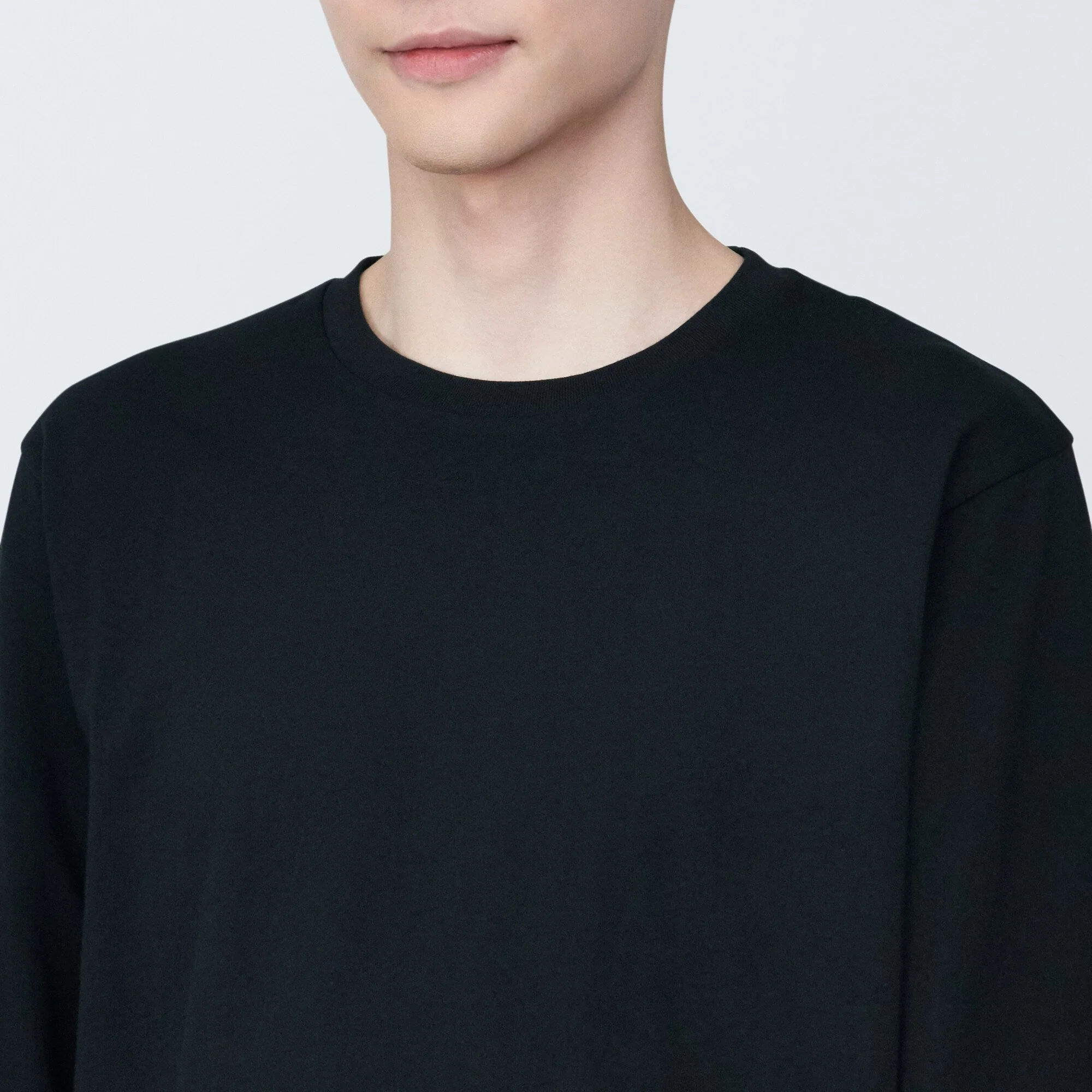 Men's Washed Jersey Crew Neck Long Sleeve T-Shirt - Image 7