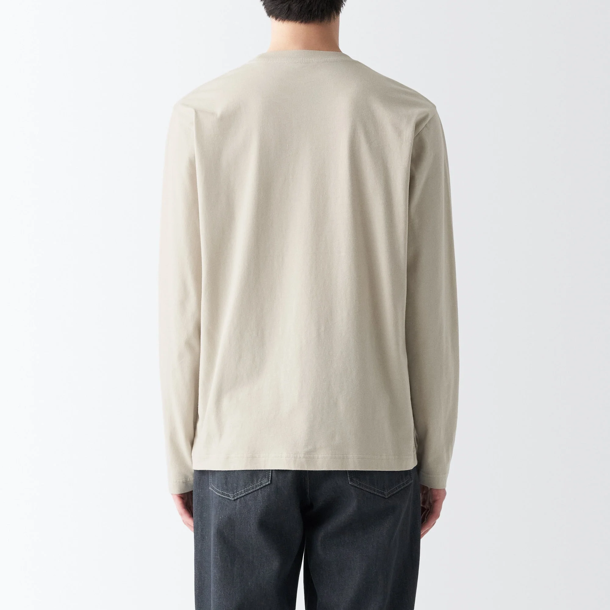 Men's Washed Jersey Crew Neck Long Sleeve T-Shirt - Image 6