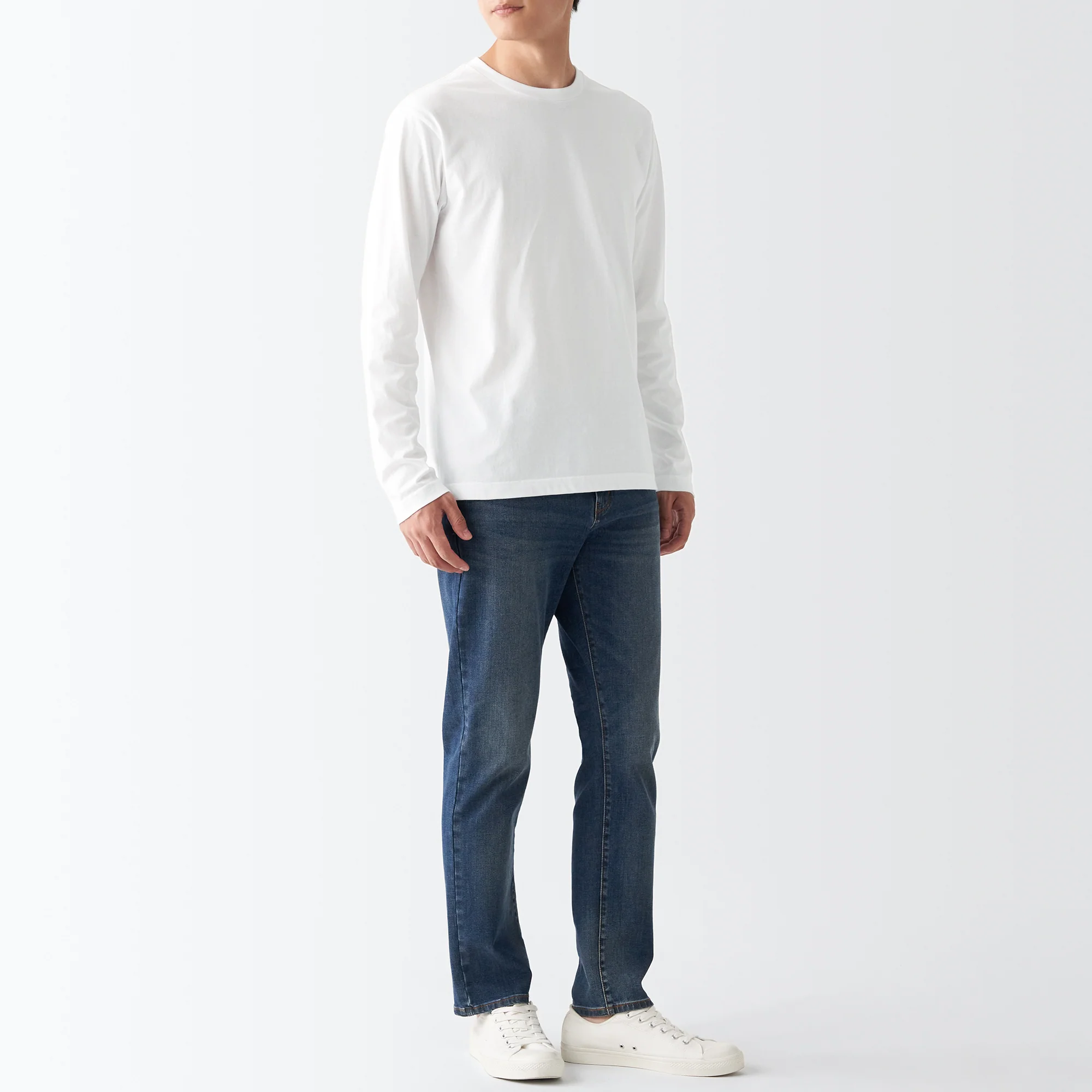 Men's Washed Jersey Long Sleeves Crew Neck T-Shirt - Image 14