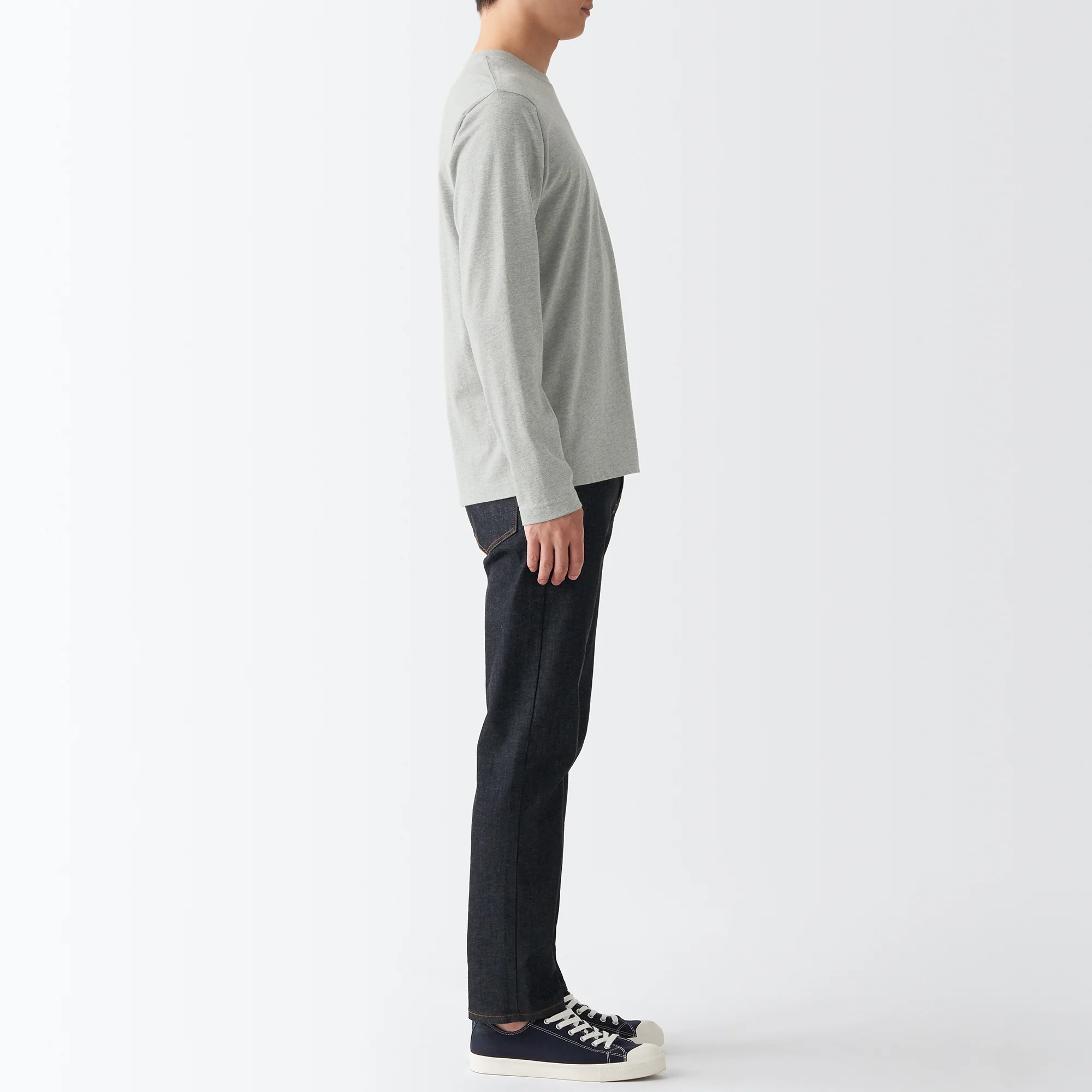 Men's Washed Jersey Long Sleeves Crew Neck T-Shirt - Image 20