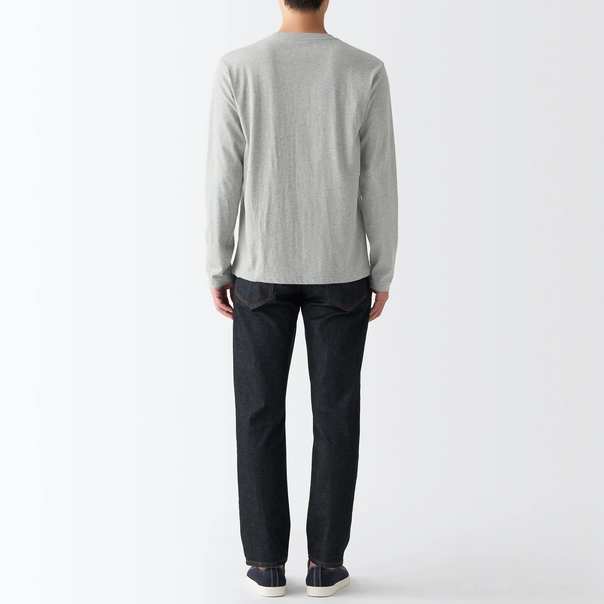 Men's Washed Jersey Long Sleeves Crew Neck T-Shirt - Image 21