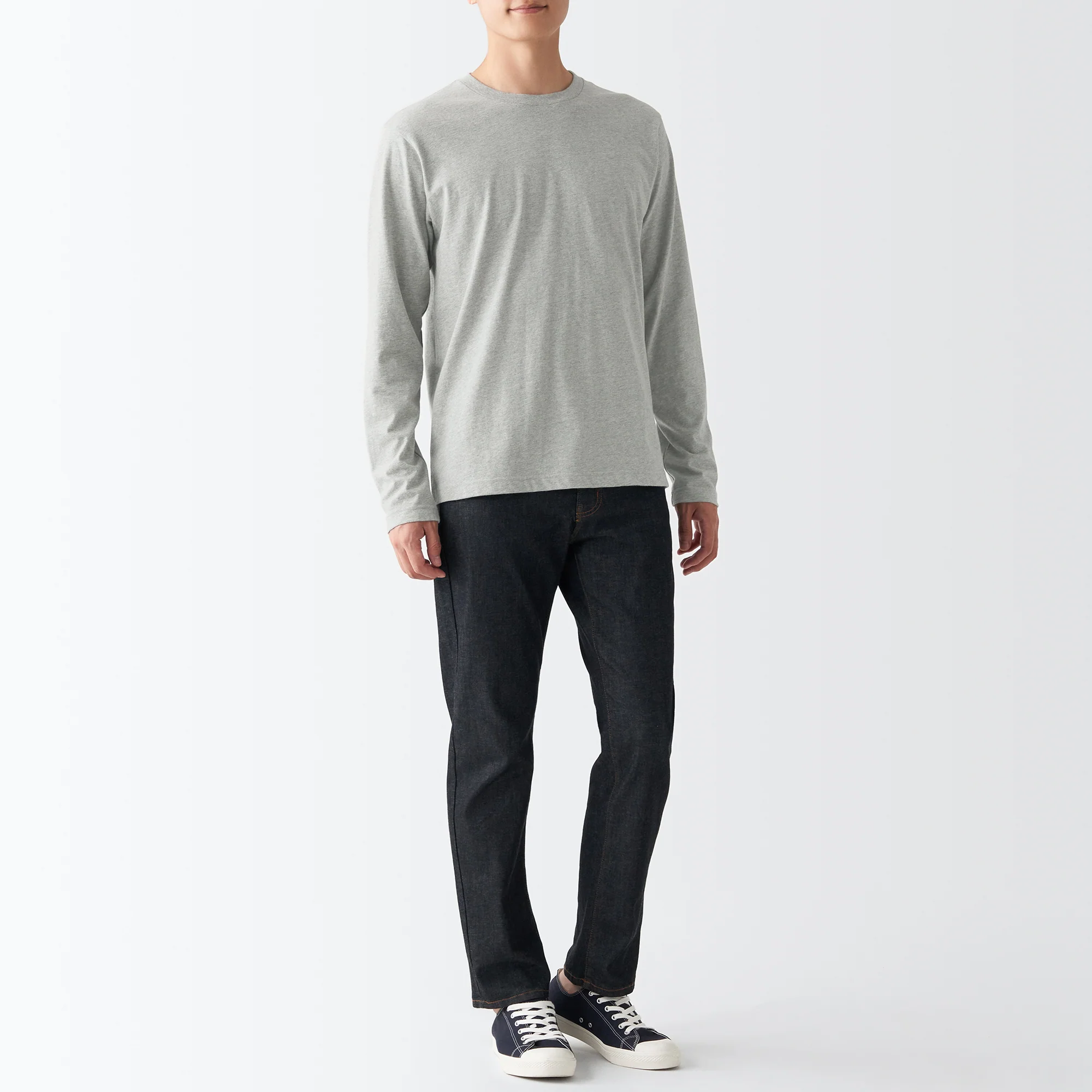 Men's Washed Jersey Long Sleeves Crew Neck T-Shirt - Image 22