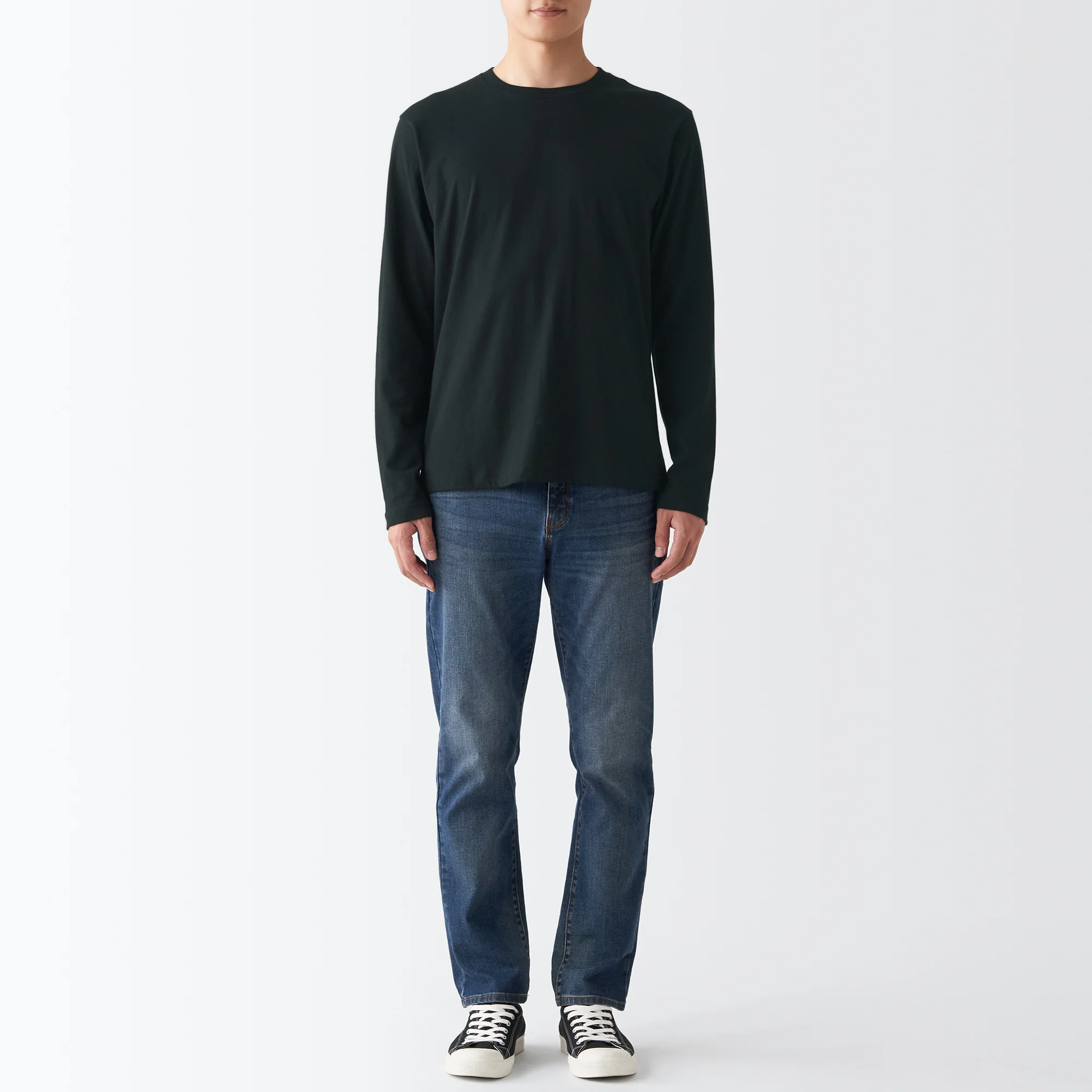 Men's Washed Jersey Long Sleeves Crew Neck T-Shirt - Image 27