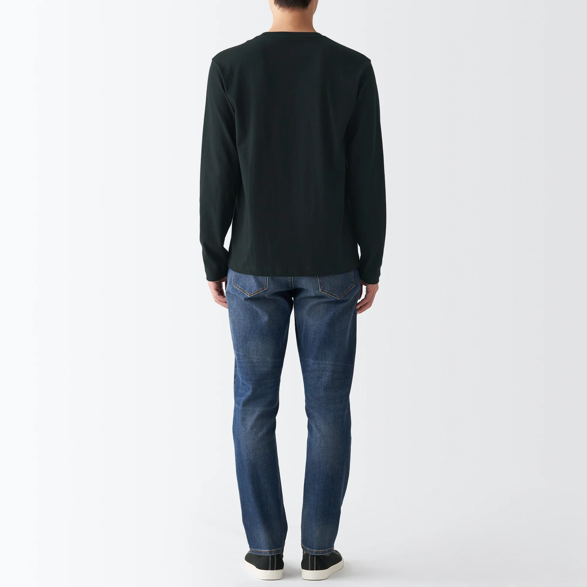 Men's Washed Jersey Long Sleeves Crew Neck T-Shirt - Image 29