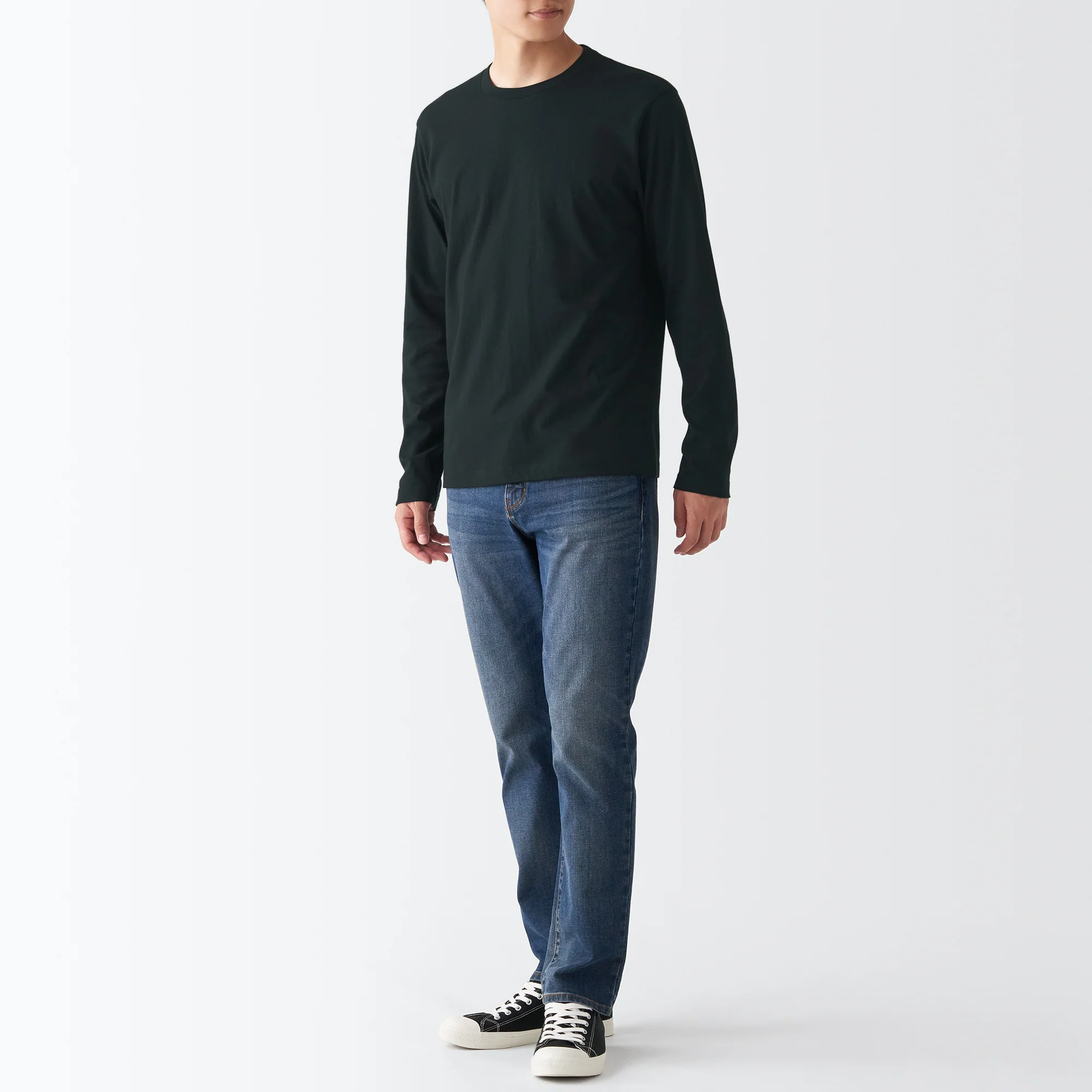 Men's Washed Jersey Long Sleeves Crew Neck T-Shirt - Image 30