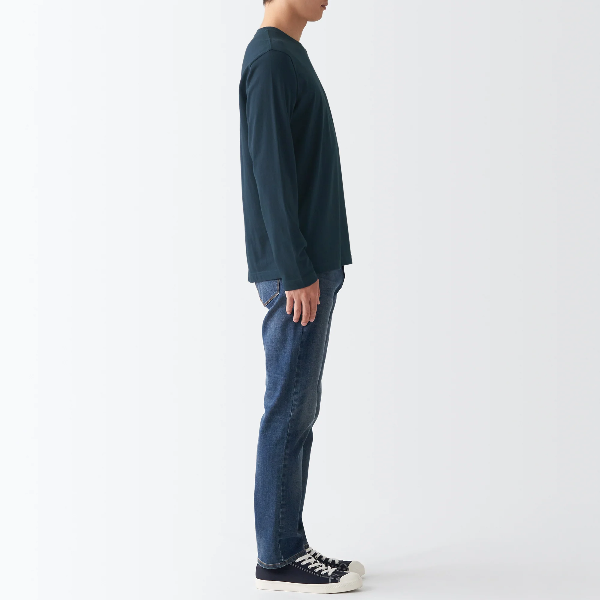 Men's Washed Jersey Long Sleeves Crew Neck T-Shirt - Image 36