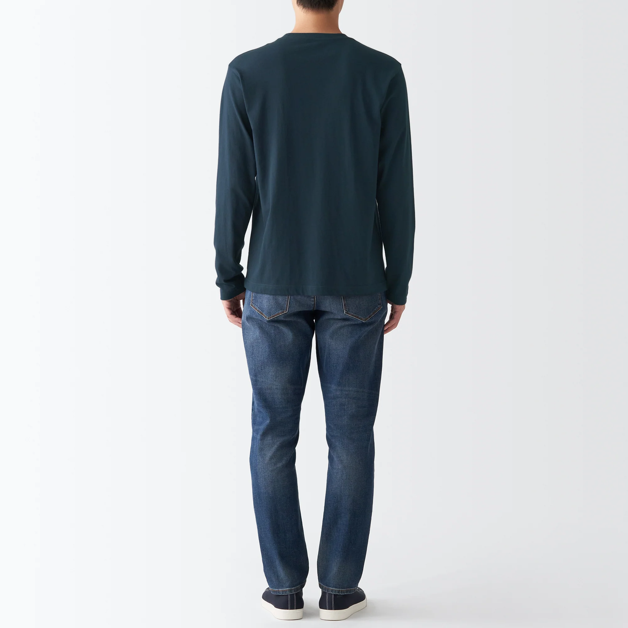 Men's Washed Jersey Long Sleeves Crew Neck T-Shirt - Image 37