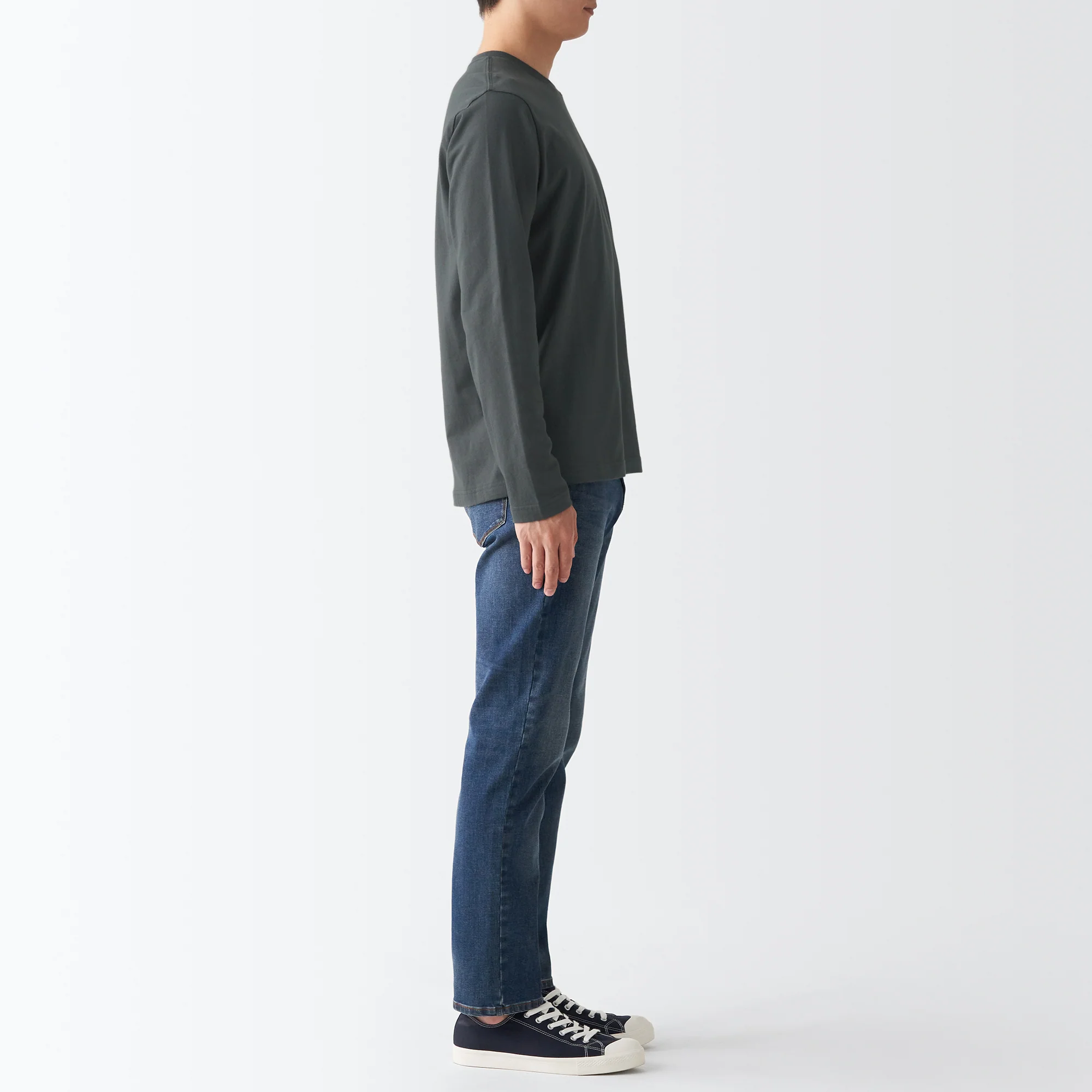 Men's Washed Jersey Long Sleeves Crew Neck T-Shirt - Image 4