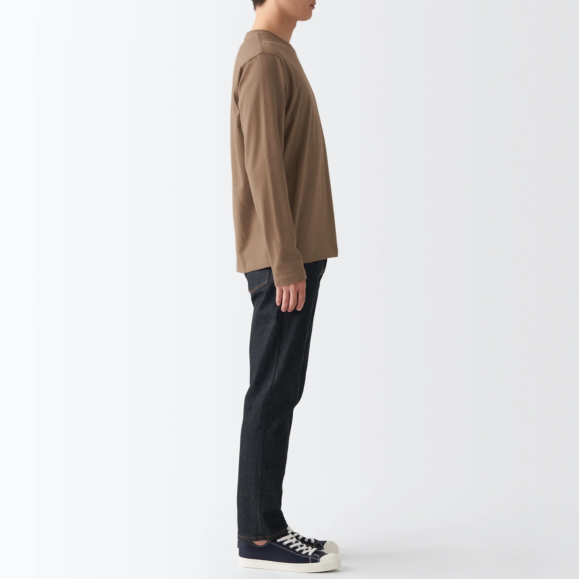 Men's Washed Jersey Long Sleeves Crew Neck T-Shirt - Image 44