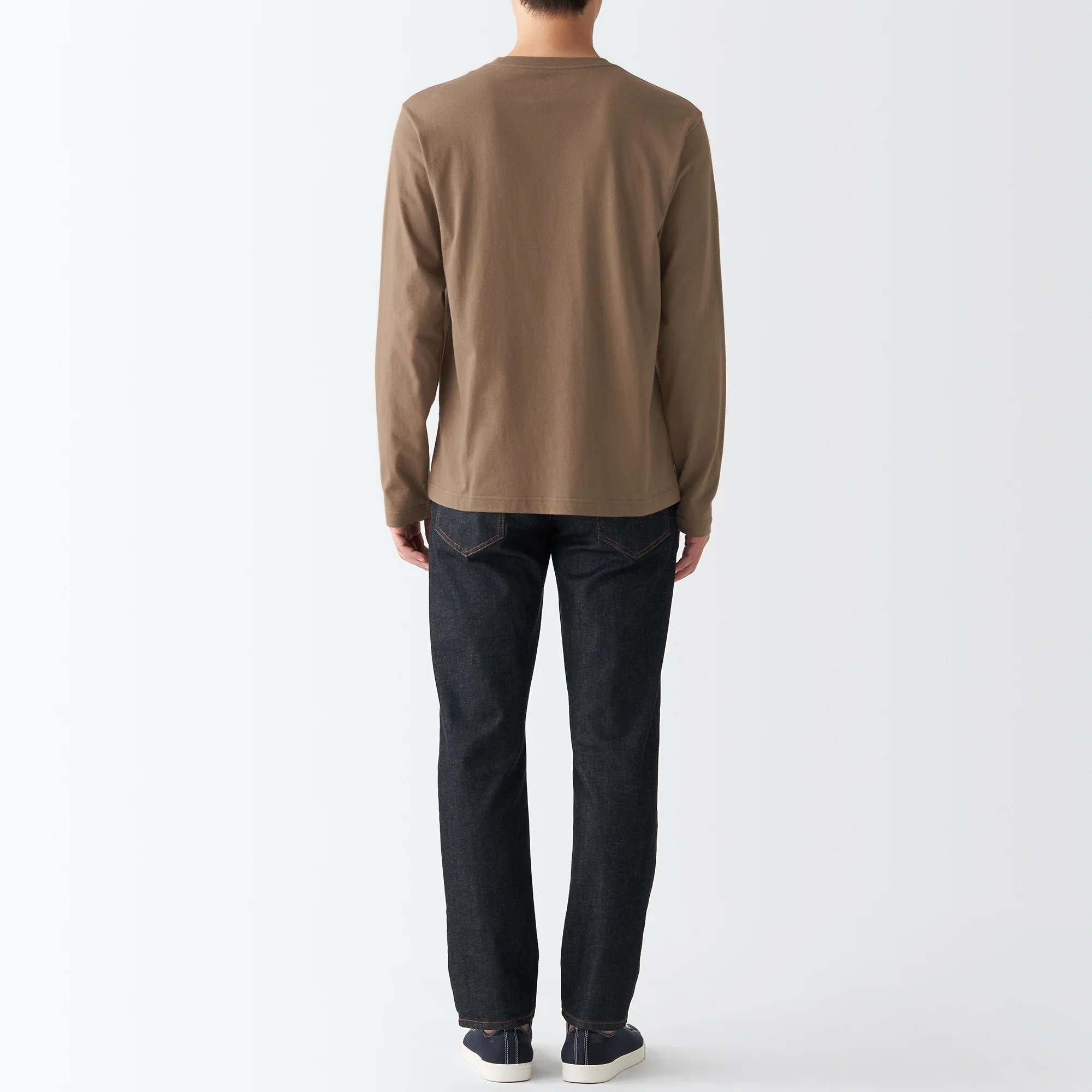 Men's Washed Jersey Long Sleeves Crew Neck T-Shirt - Image 45