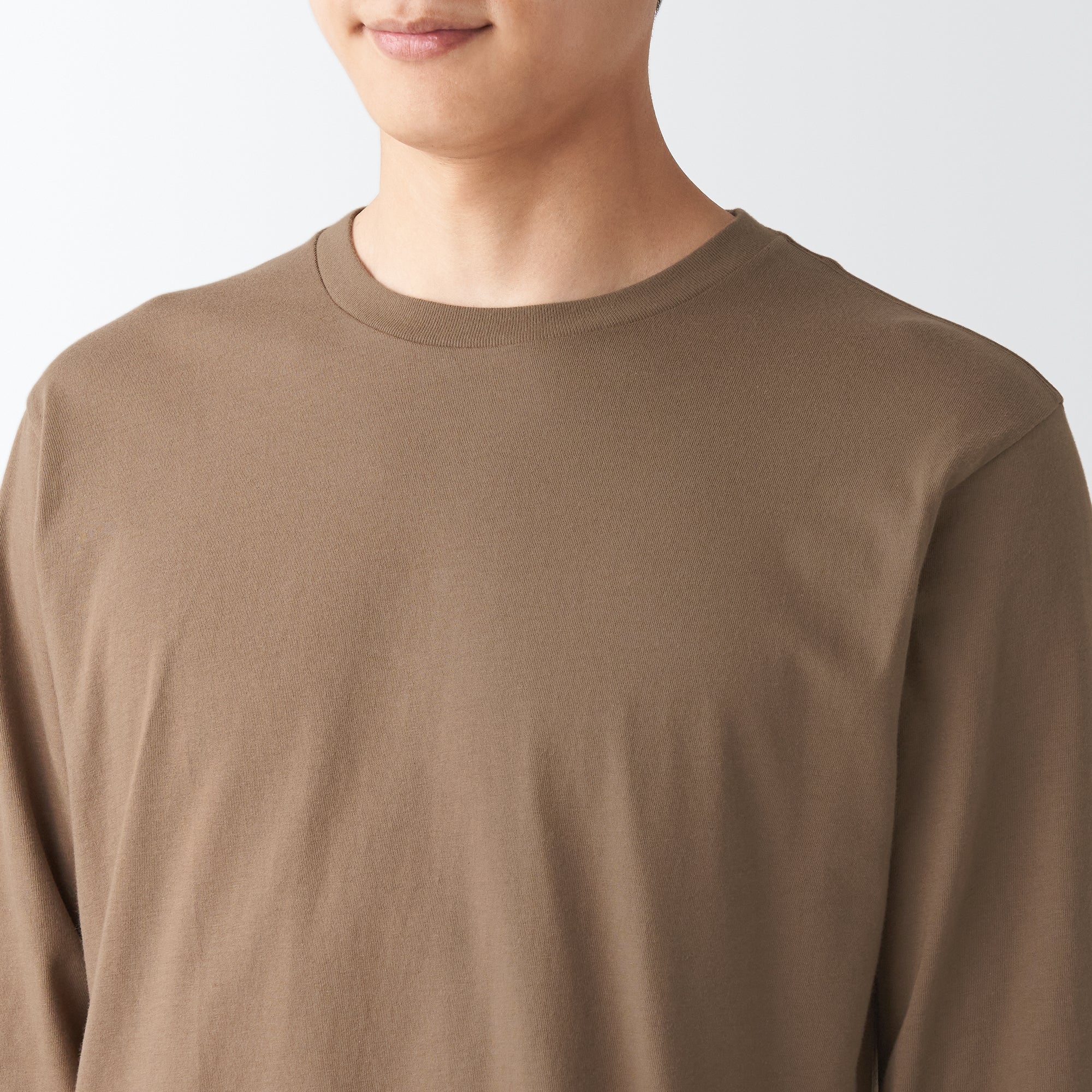 Men's Washed Jersey Long Sleeves Crew Neck T-Shirt - Image 47