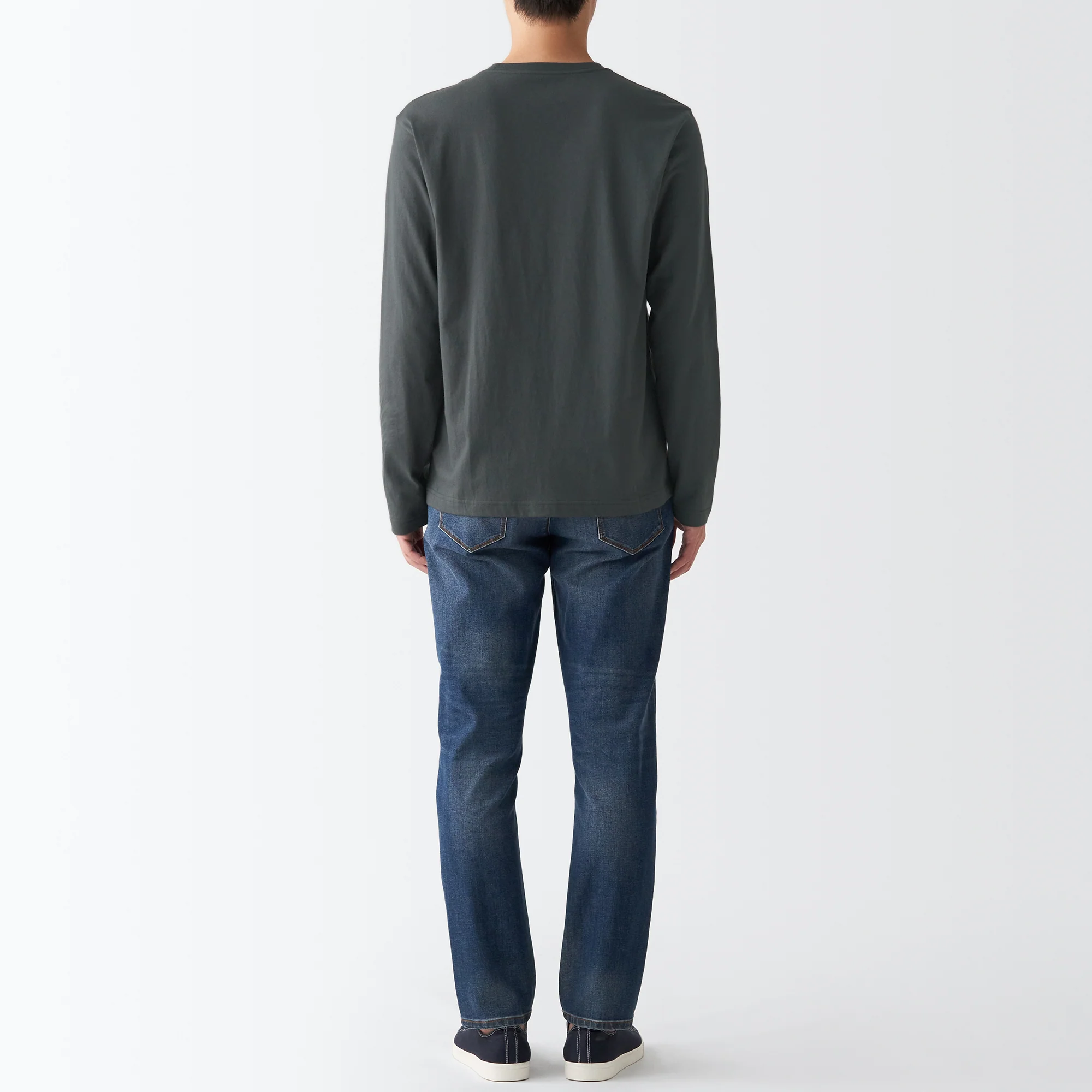 Men's Washed Jersey Long Sleeves Crew Neck T-Shirt - Image 5