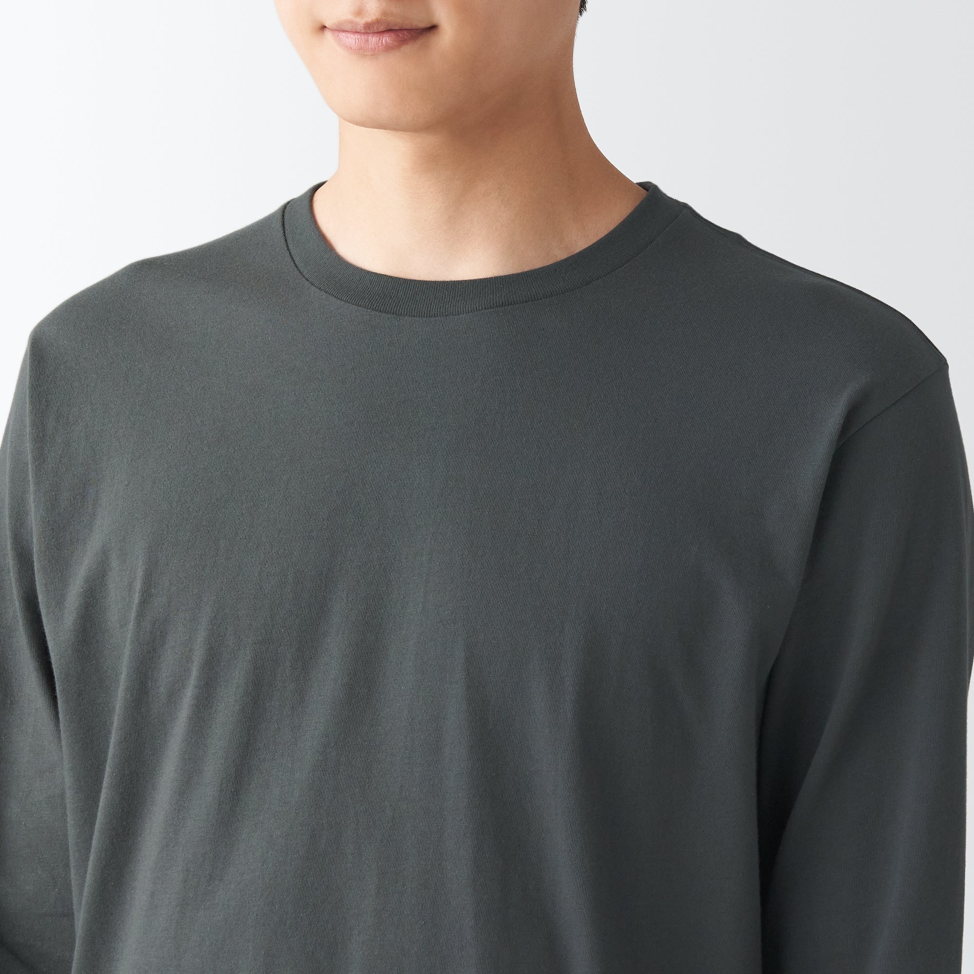Men's Washed Jersey Long Sleeves Crew Neck T-Shirt - Image 7