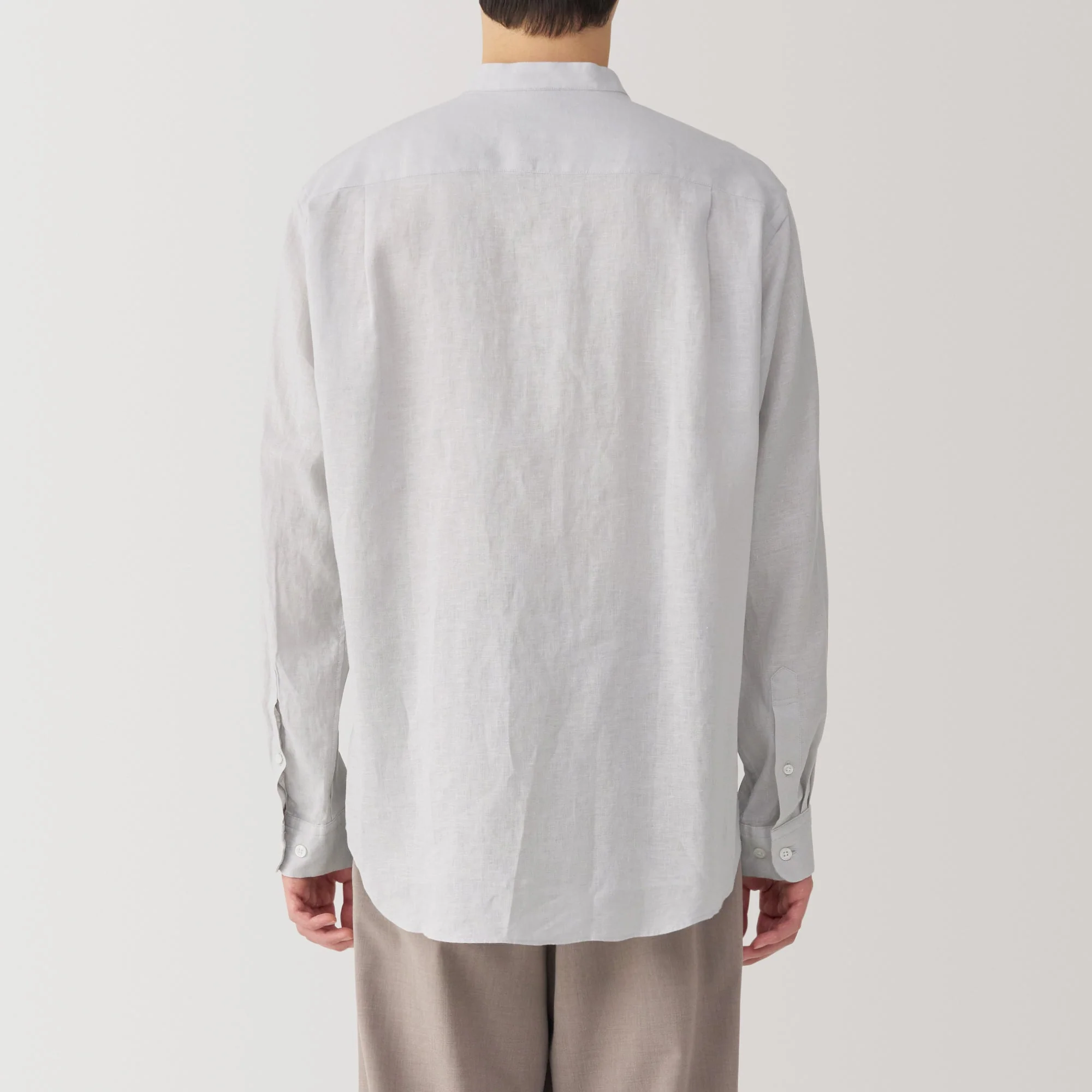 Men's Linen Stand Collar Shirt - Image 14