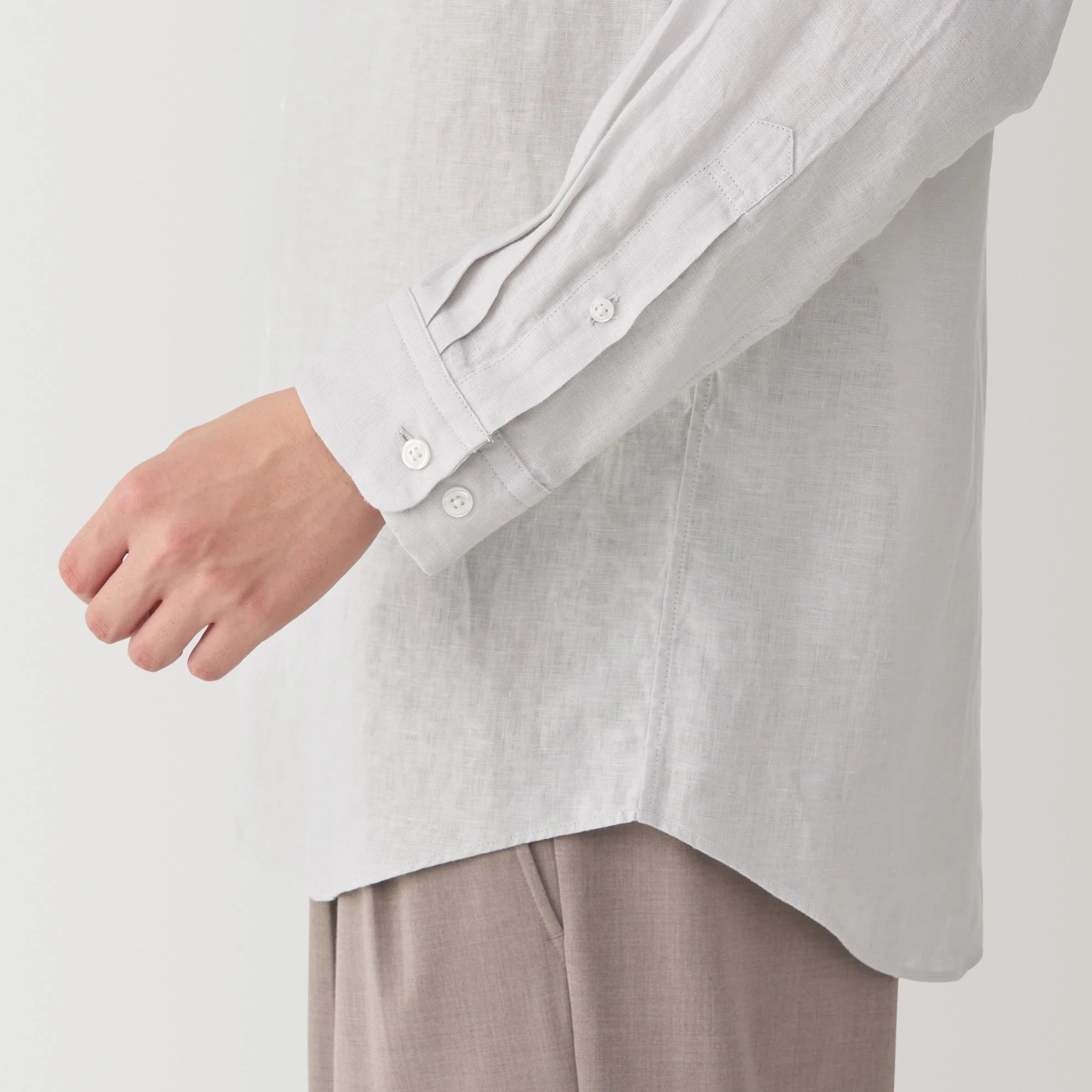 Men's Linen Stand Collar Shirt - Image 16