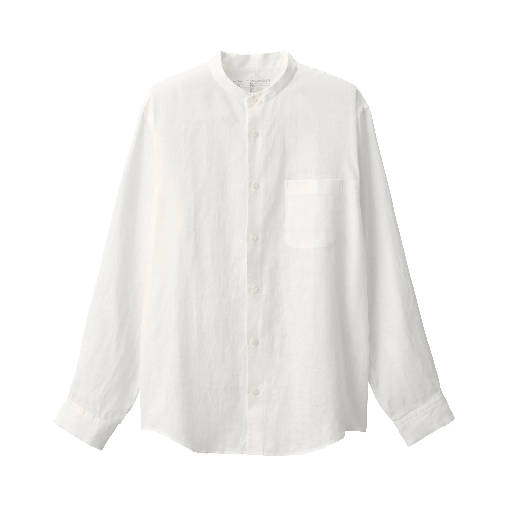 Men's Linen Stand Collar Shirt - Image 2