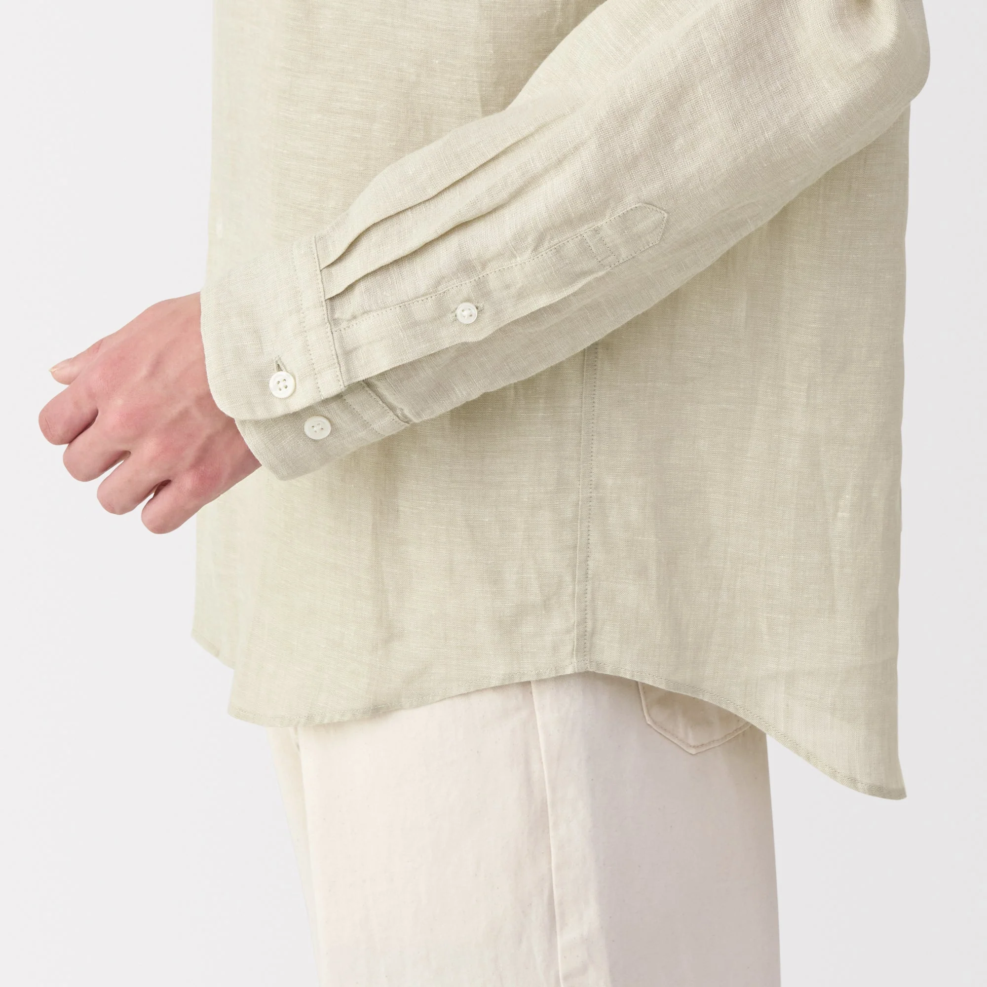 Men's Linen Stand Collar Shirt - Image 24