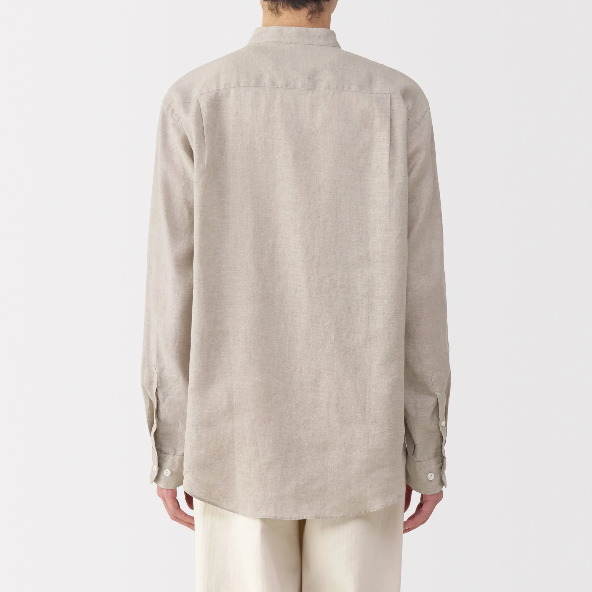 Men's Linen Stand Collar Shirt - Image 30
